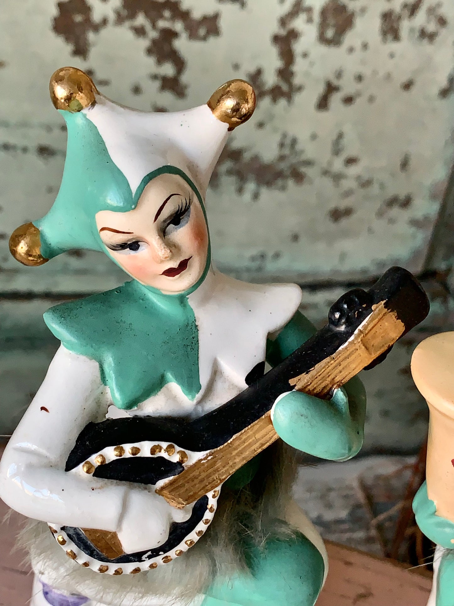 Vintage pair harlequin figurines