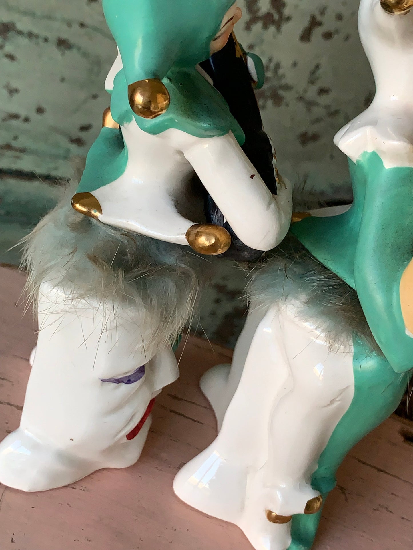 Vintage pair harlequin figurines