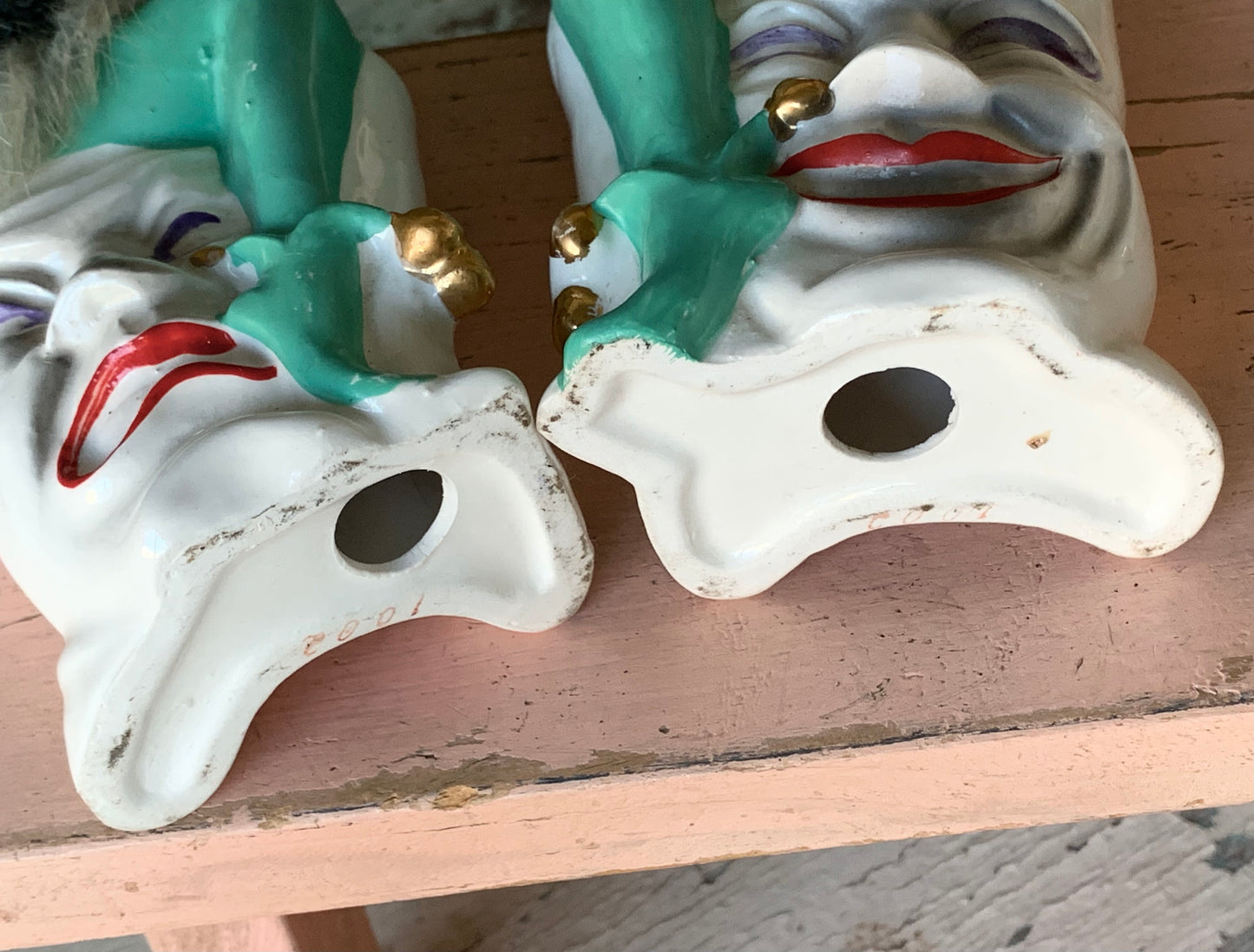 Vintage pair harlequin figurines