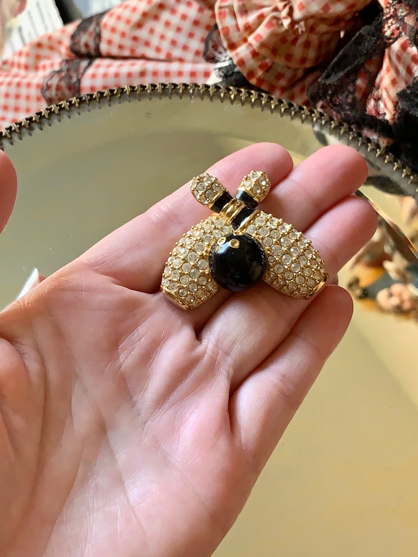 Swarovski crystal bowling pin brooch sparkly jewelry