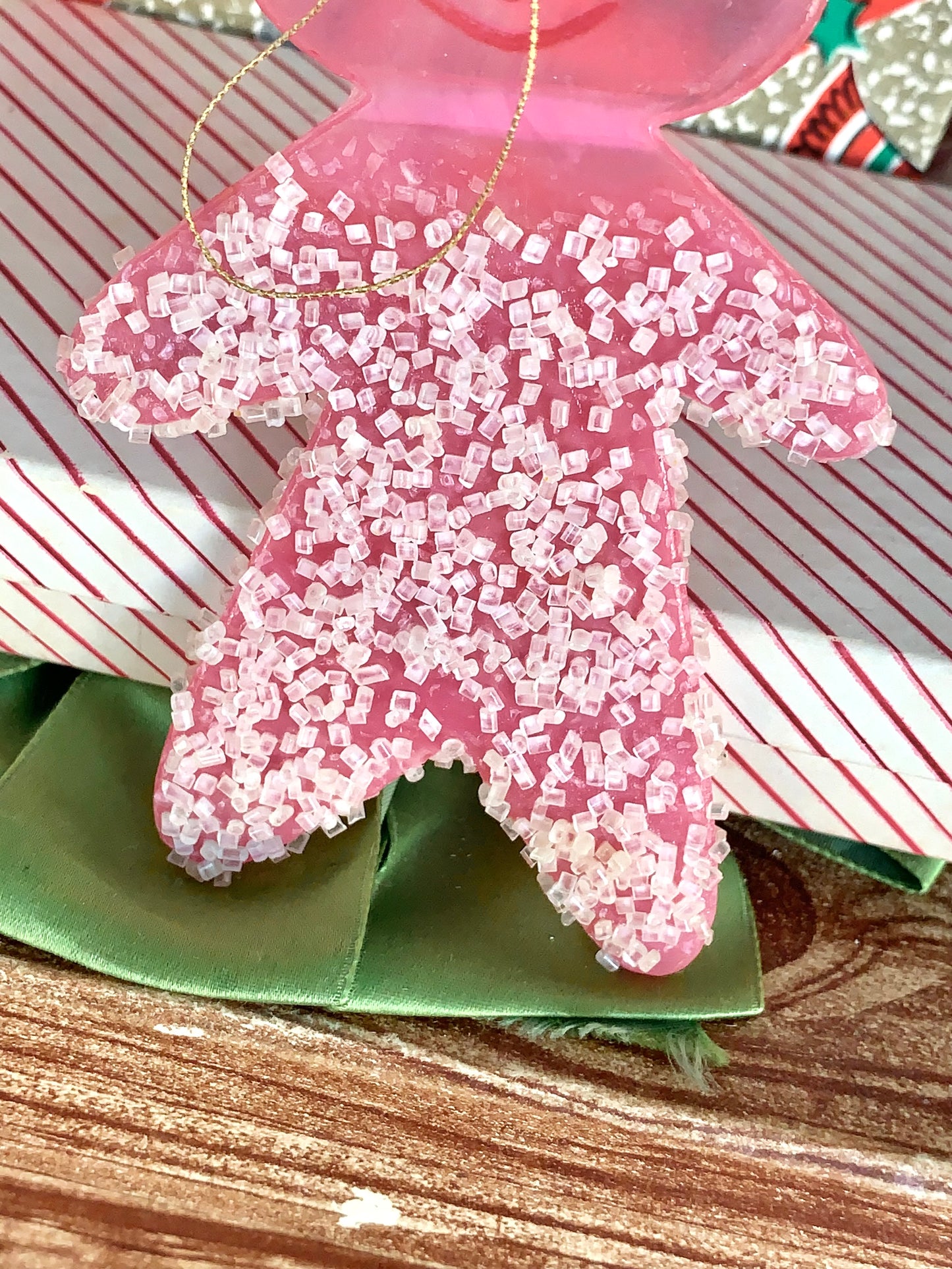 Vintage frosted sugar gingerbread man ornament