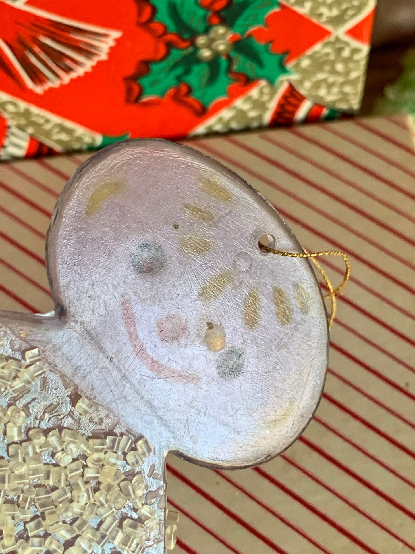 Vintage frosted sugar gingerbread man ornament