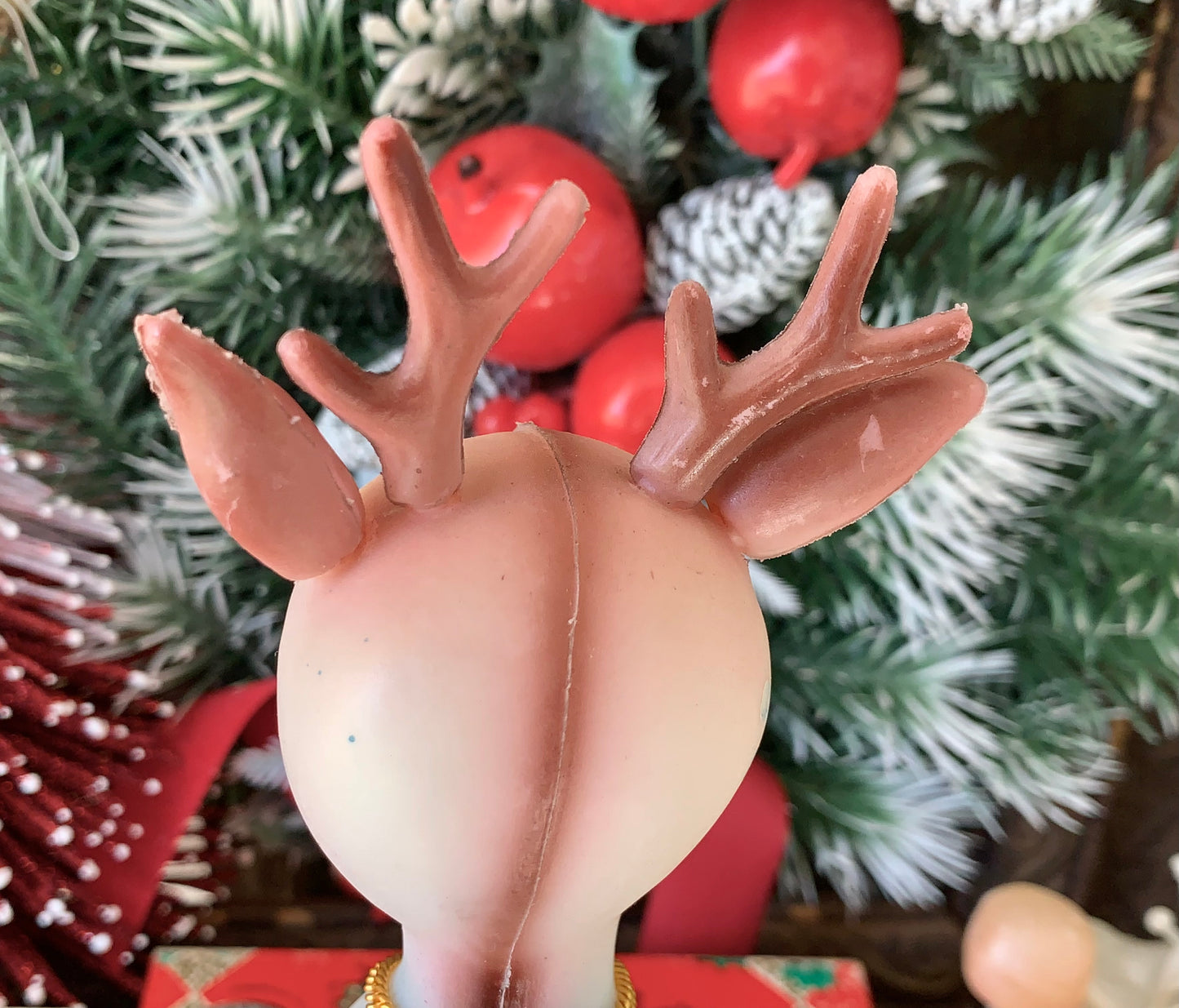 Vintage blue Christmas reindeer