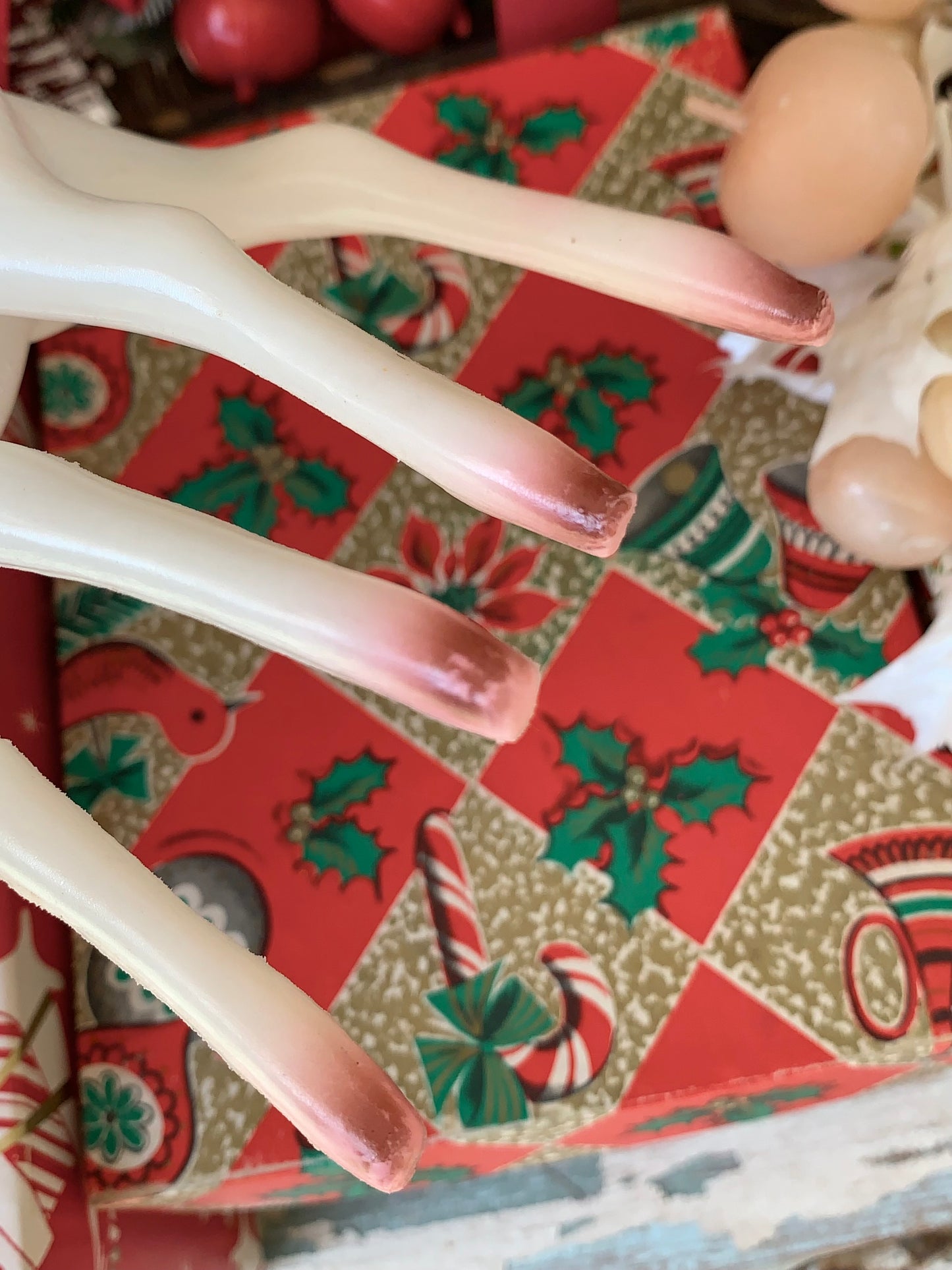 Vintage blue Christmas reindeer