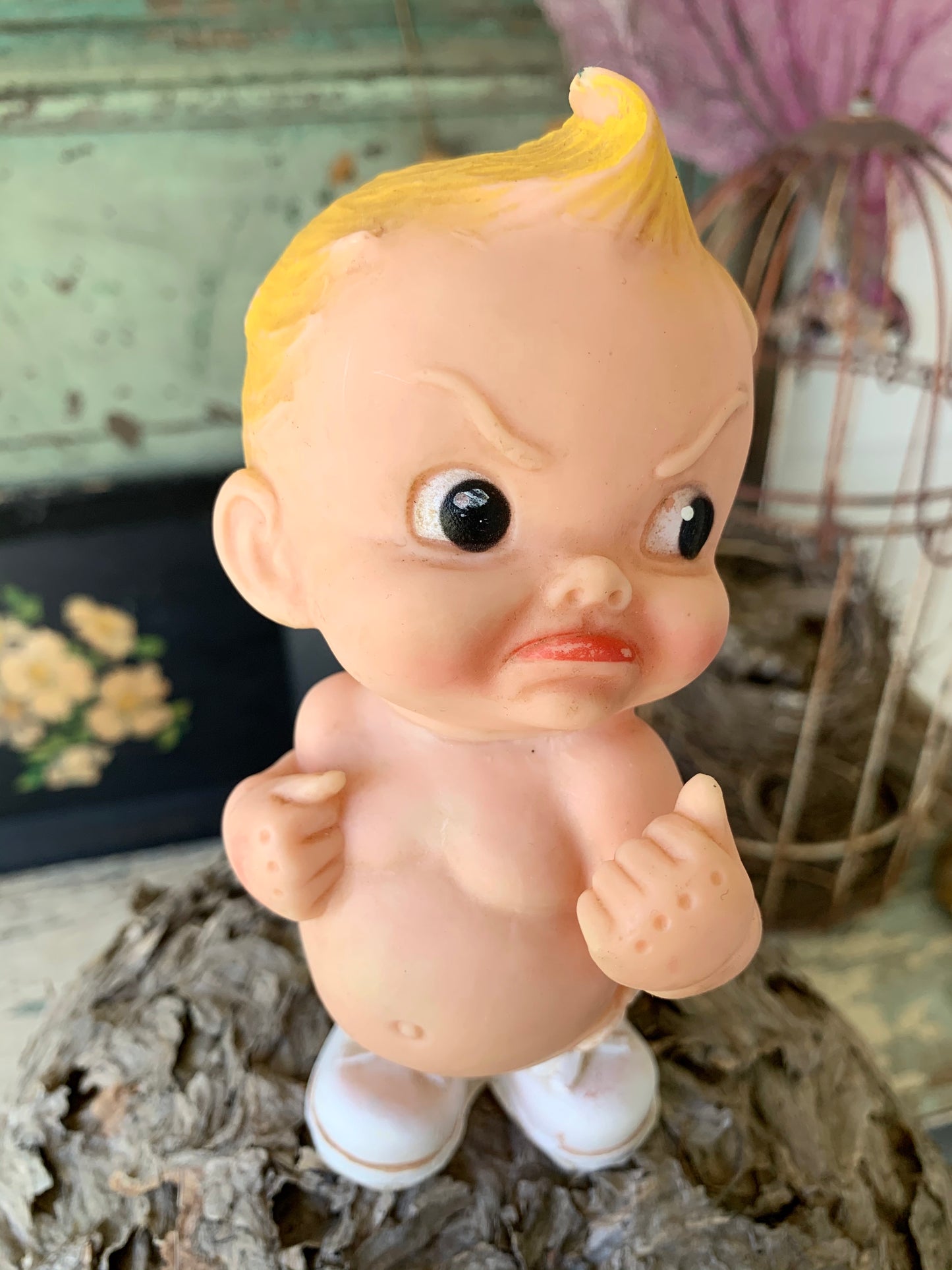 Vintage Alan Jay grumpy boy squeaker