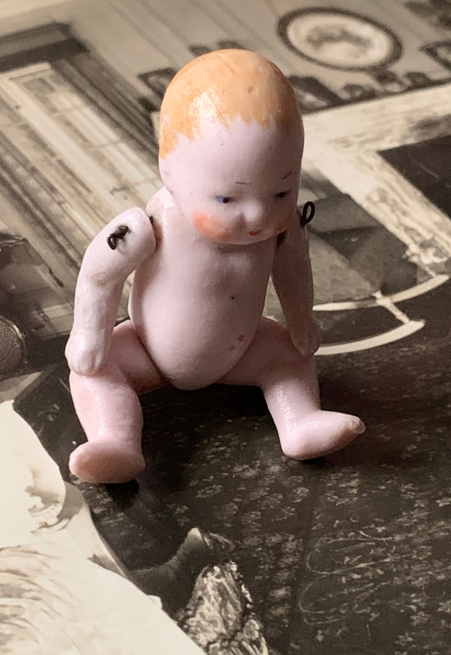 Vintage mini German jointed baby doll