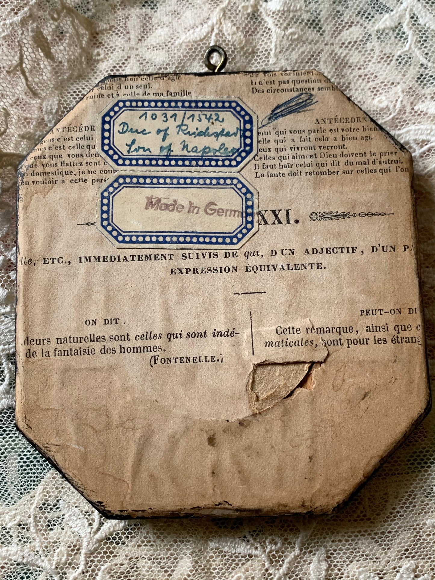 Antique miniature portrait painting