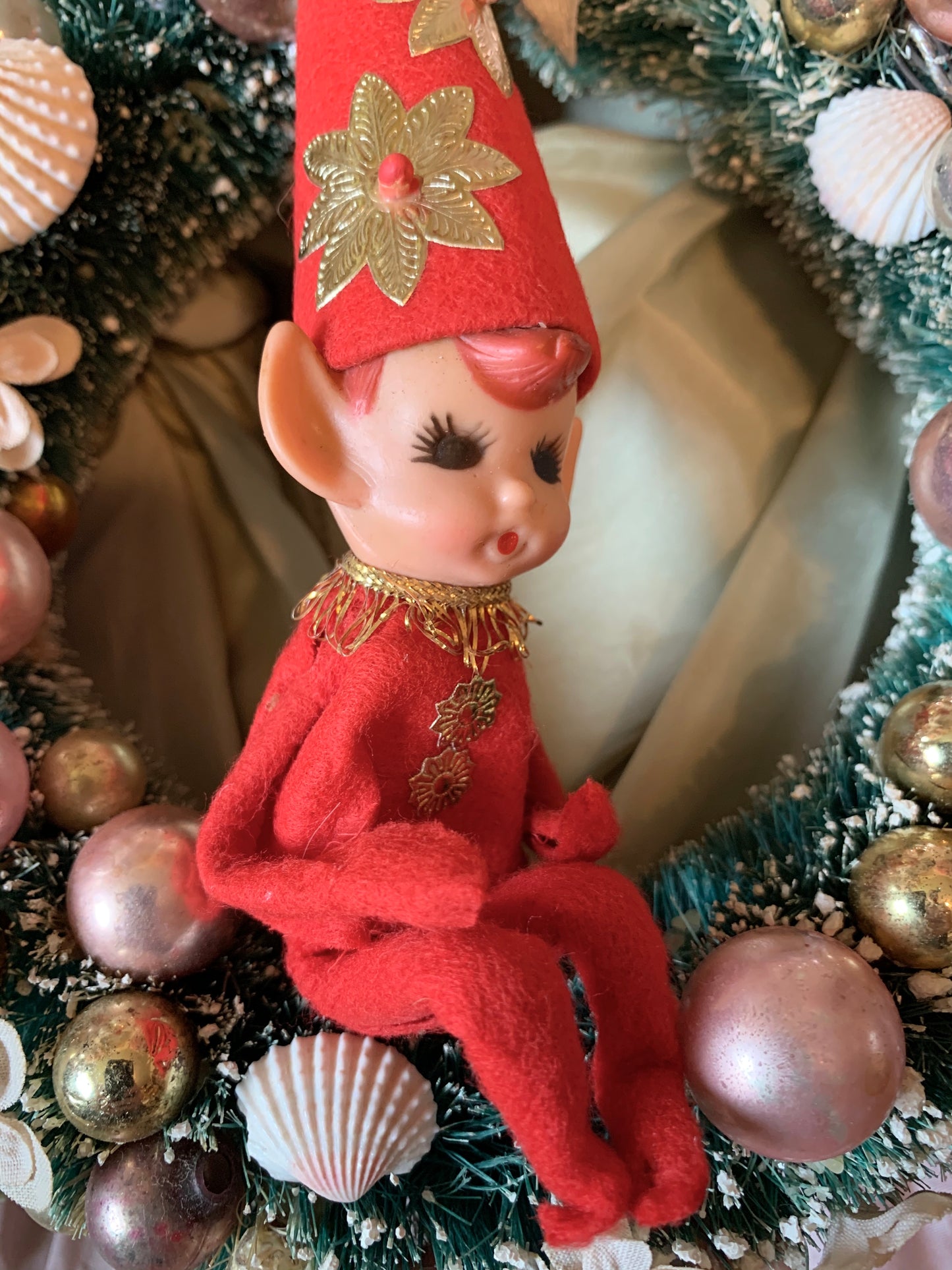 Vintage pointy hat shelf sitter elf retro Japan Christmas pixie