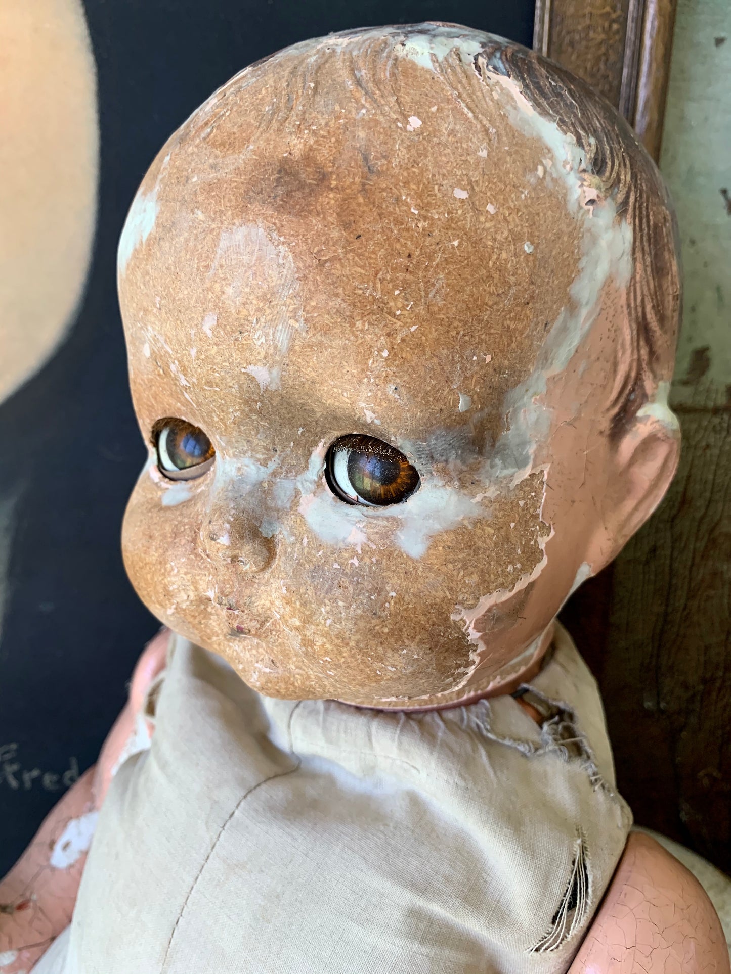 Vintage creepy cute old worn Effanbee baby doll