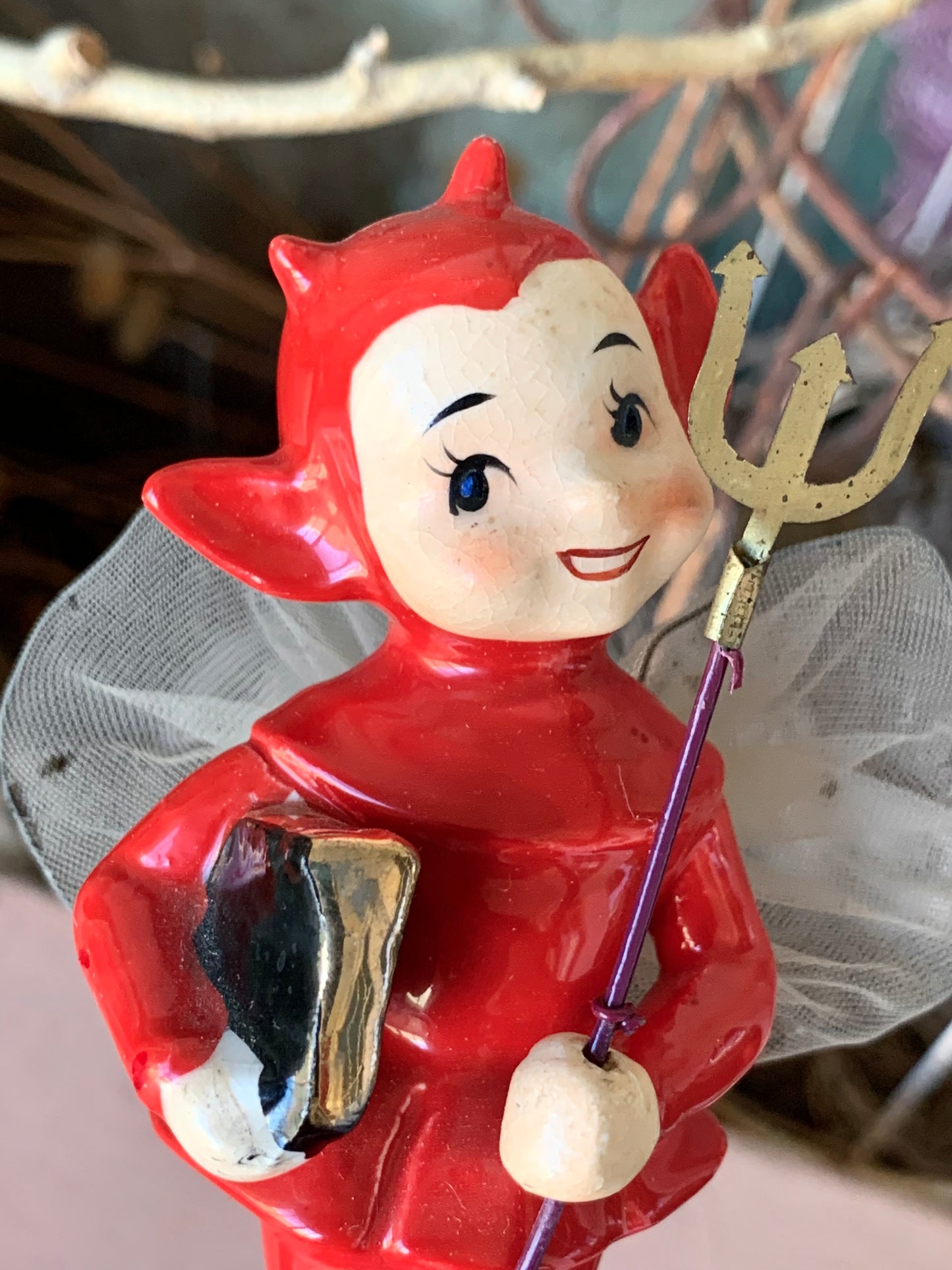 Vintage devil pixie elf figurine