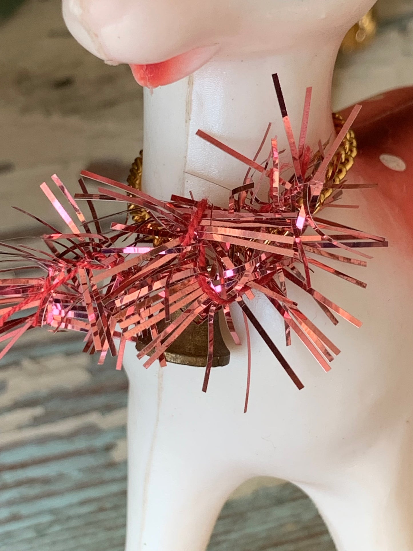 Vintage pink Christmas reindeer