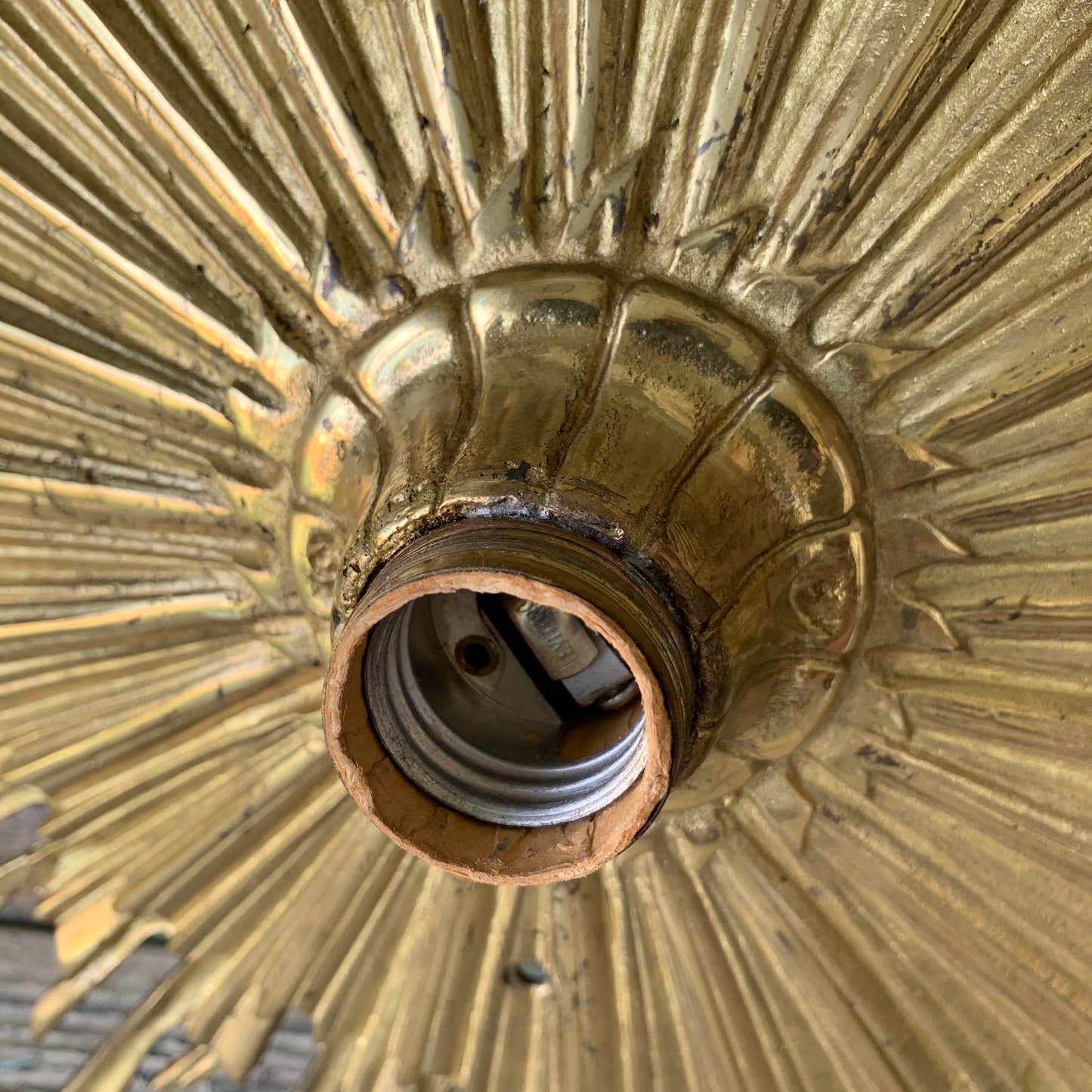 Mid century starburst ceiling flush mount light