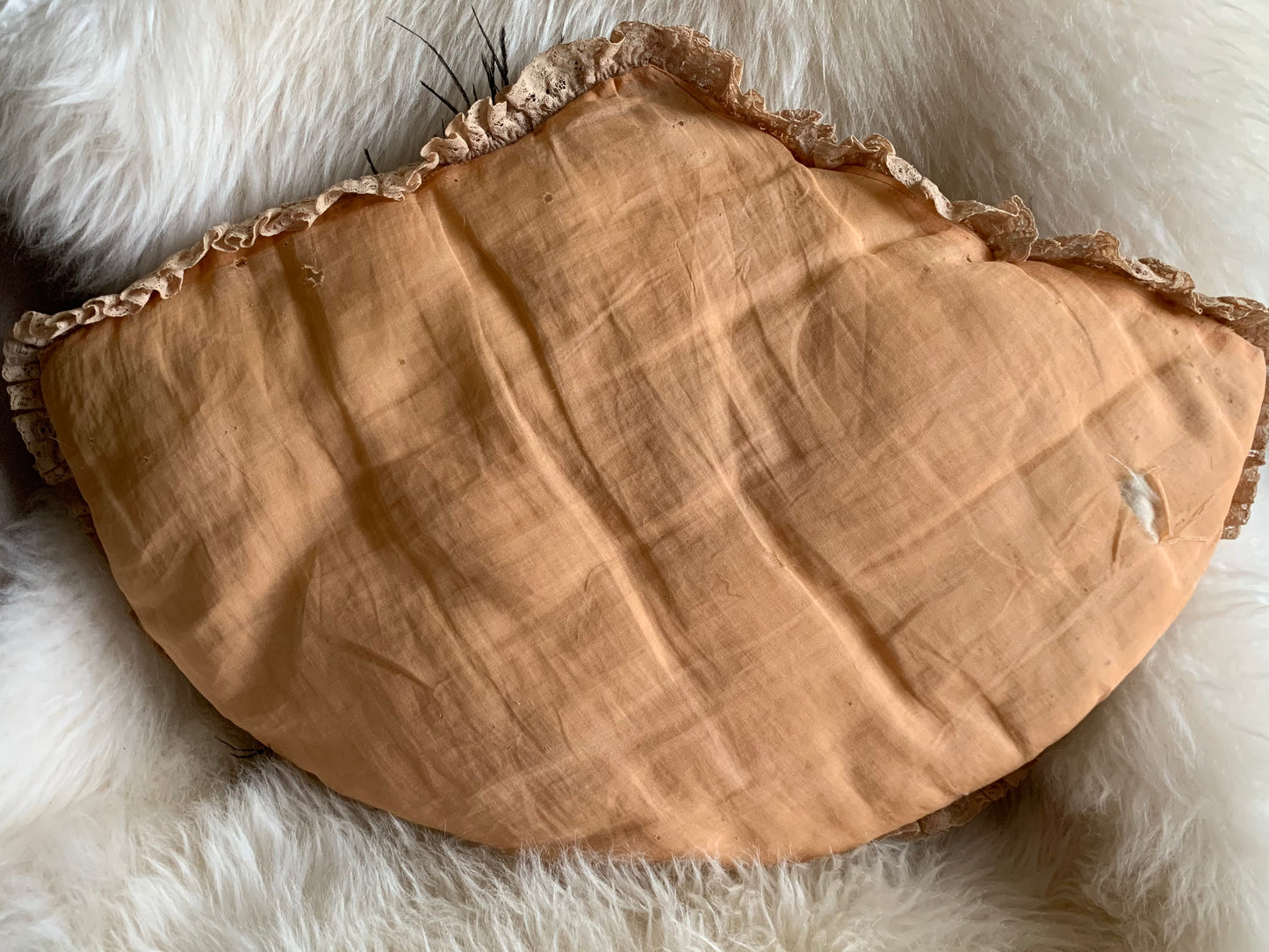 Assembled shabby vintage doll face pillow