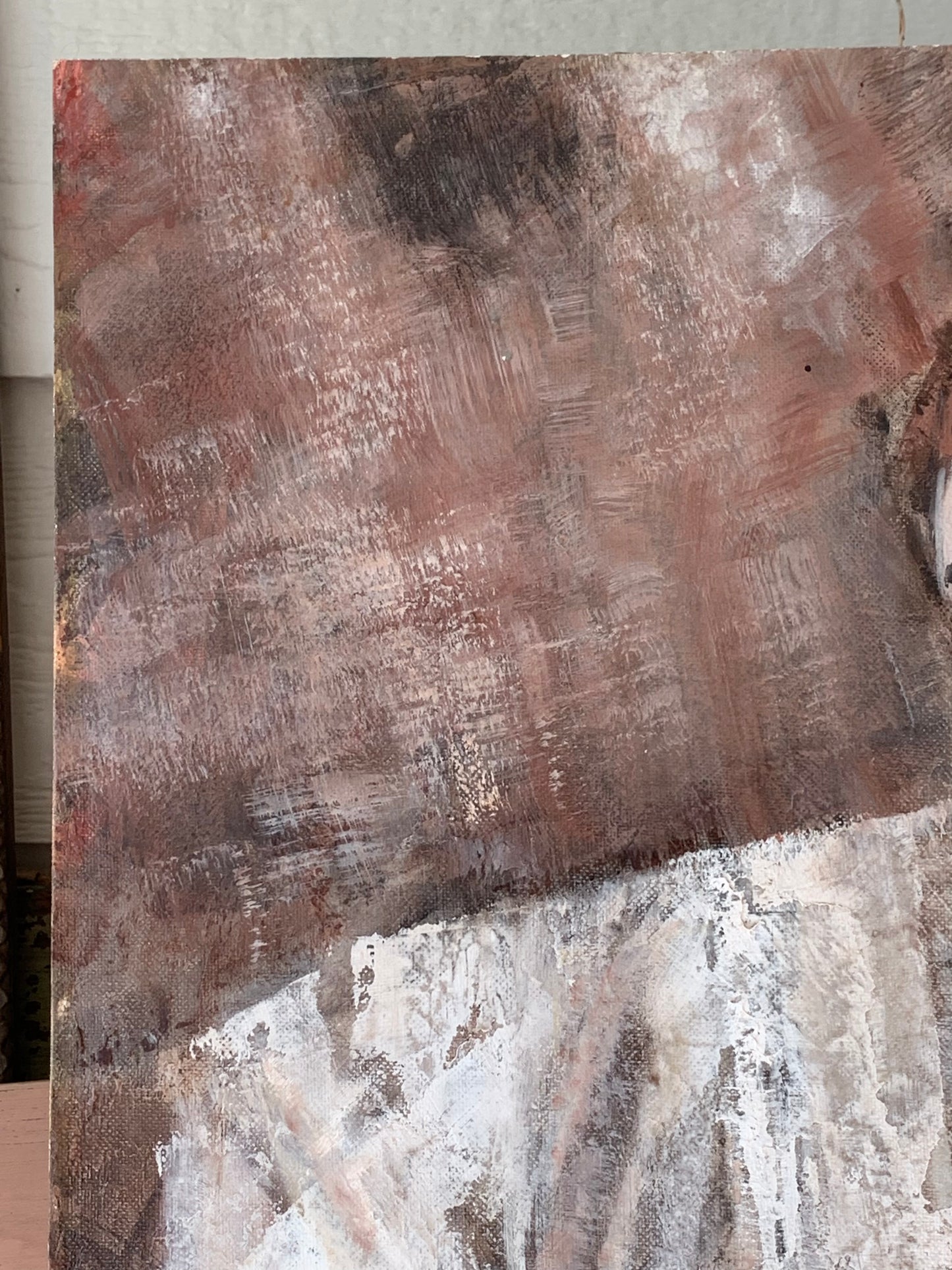 Vintage original mid century portrait painting