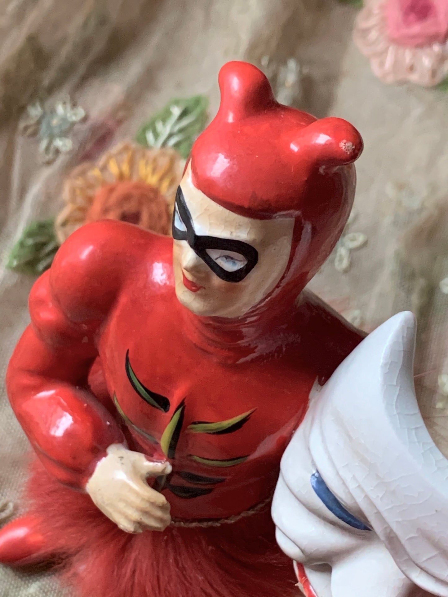 Vintage devil ballerina boy with mask