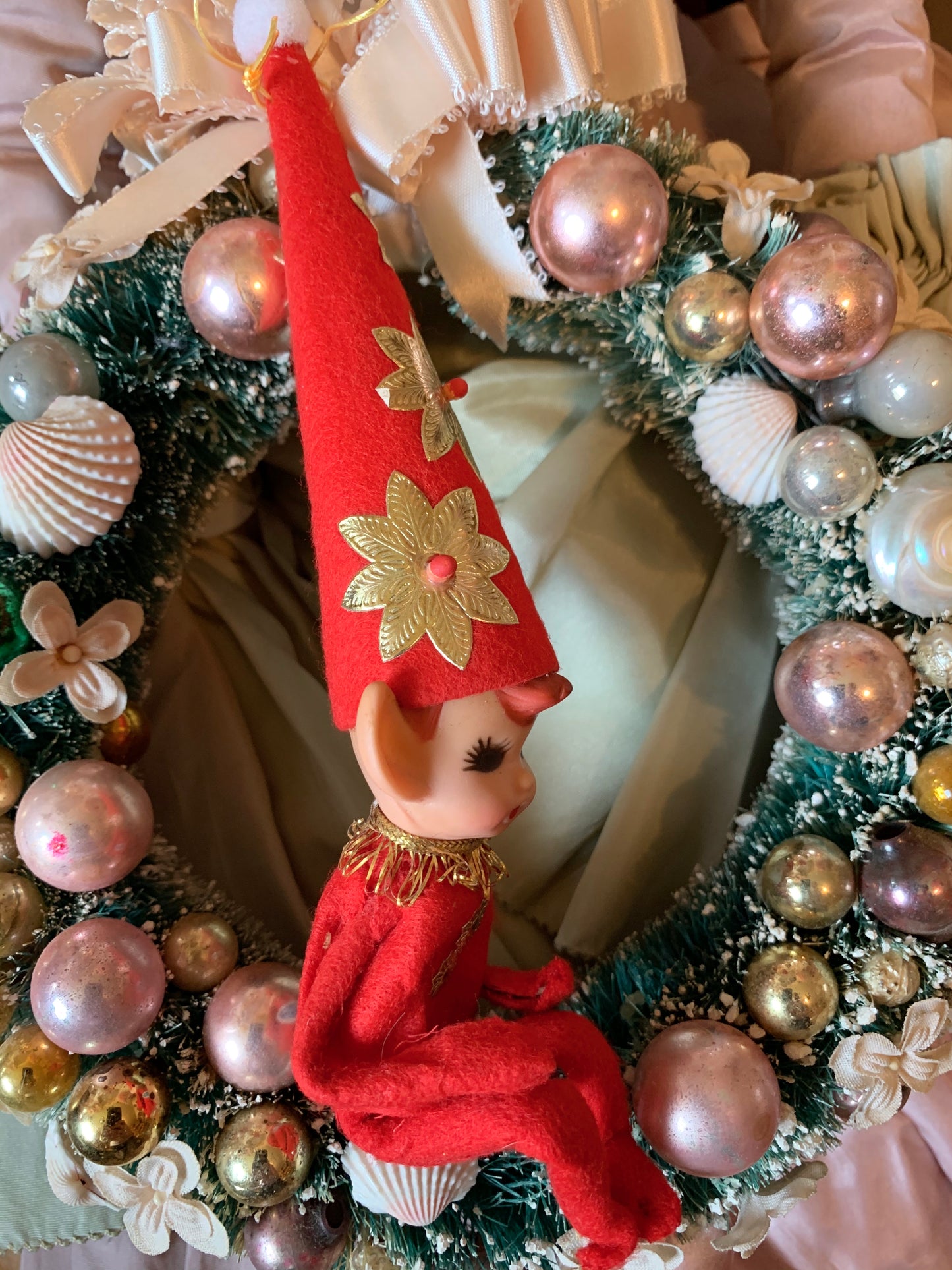 Vintage pointy hat shelf sitter elf retro Japan Christmas pixie
