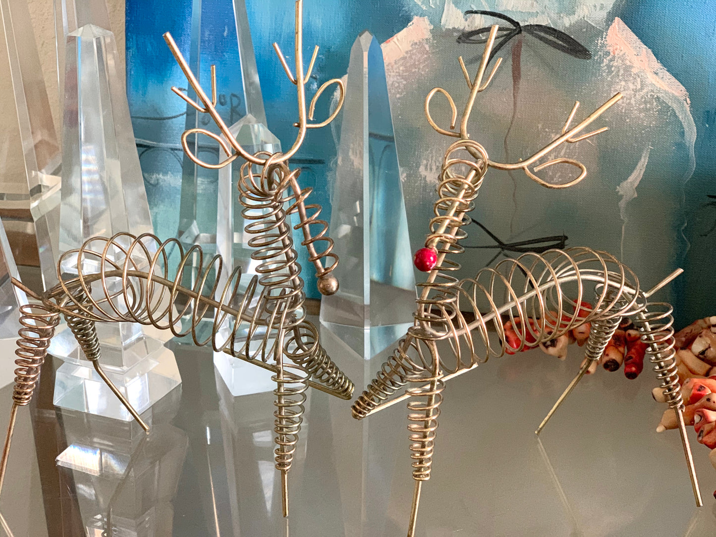 Vintage wire Christmas reindeer