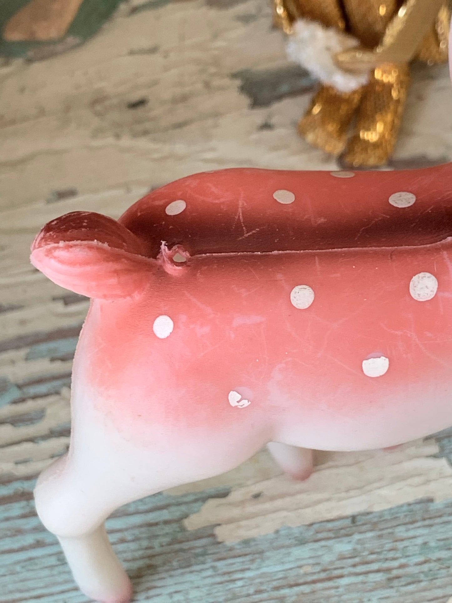 Vintage pink Christmas reindeer