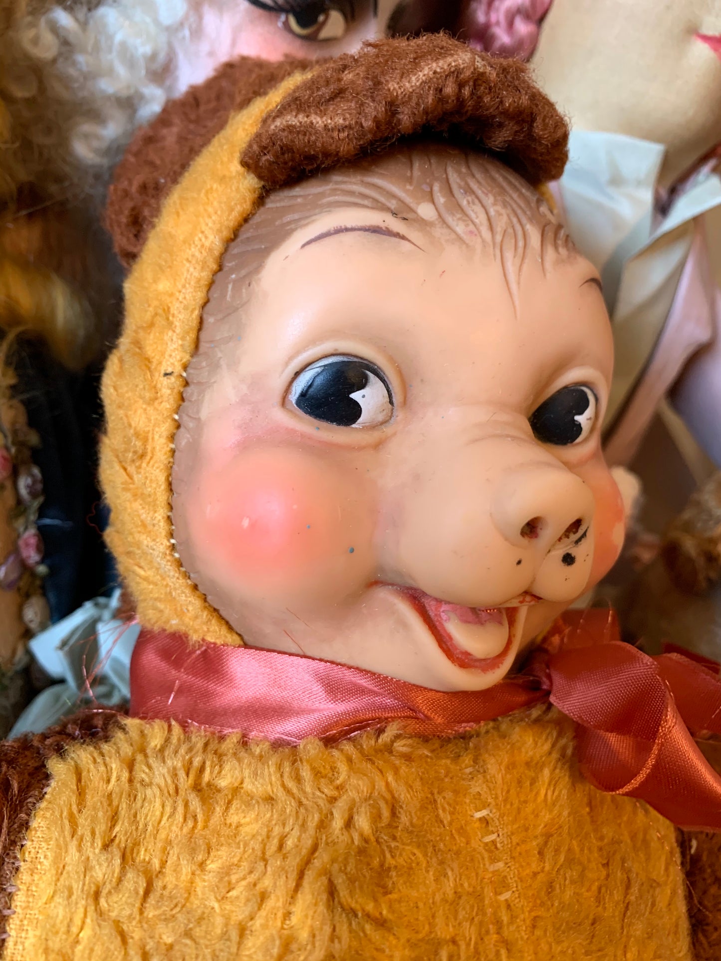 Vintage rubber face bear retro stuffed toy teddy