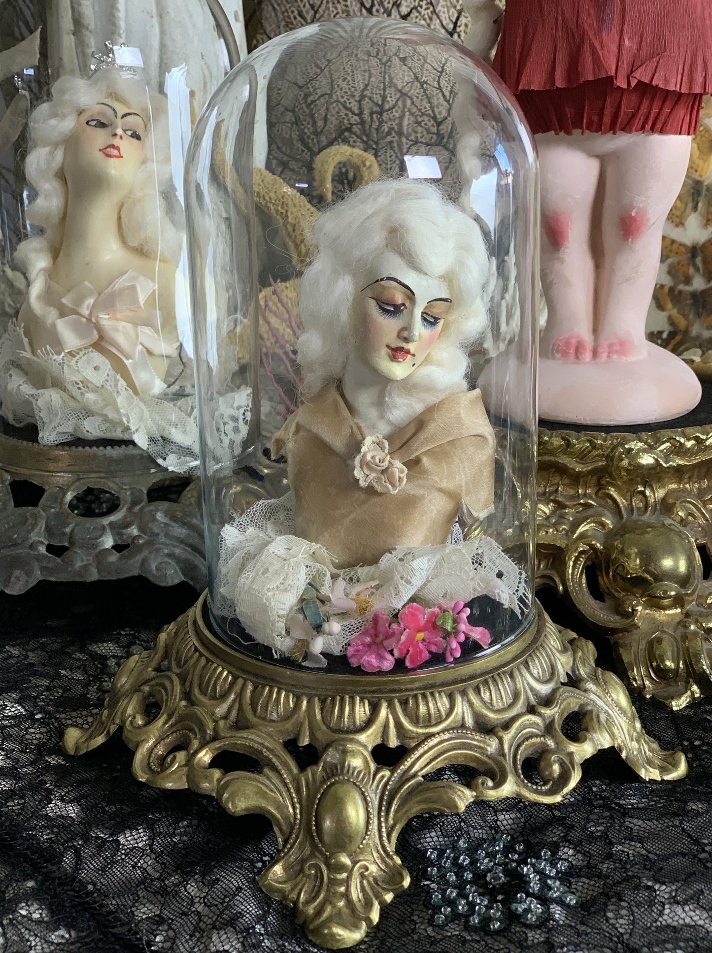 Vintage glass display dome