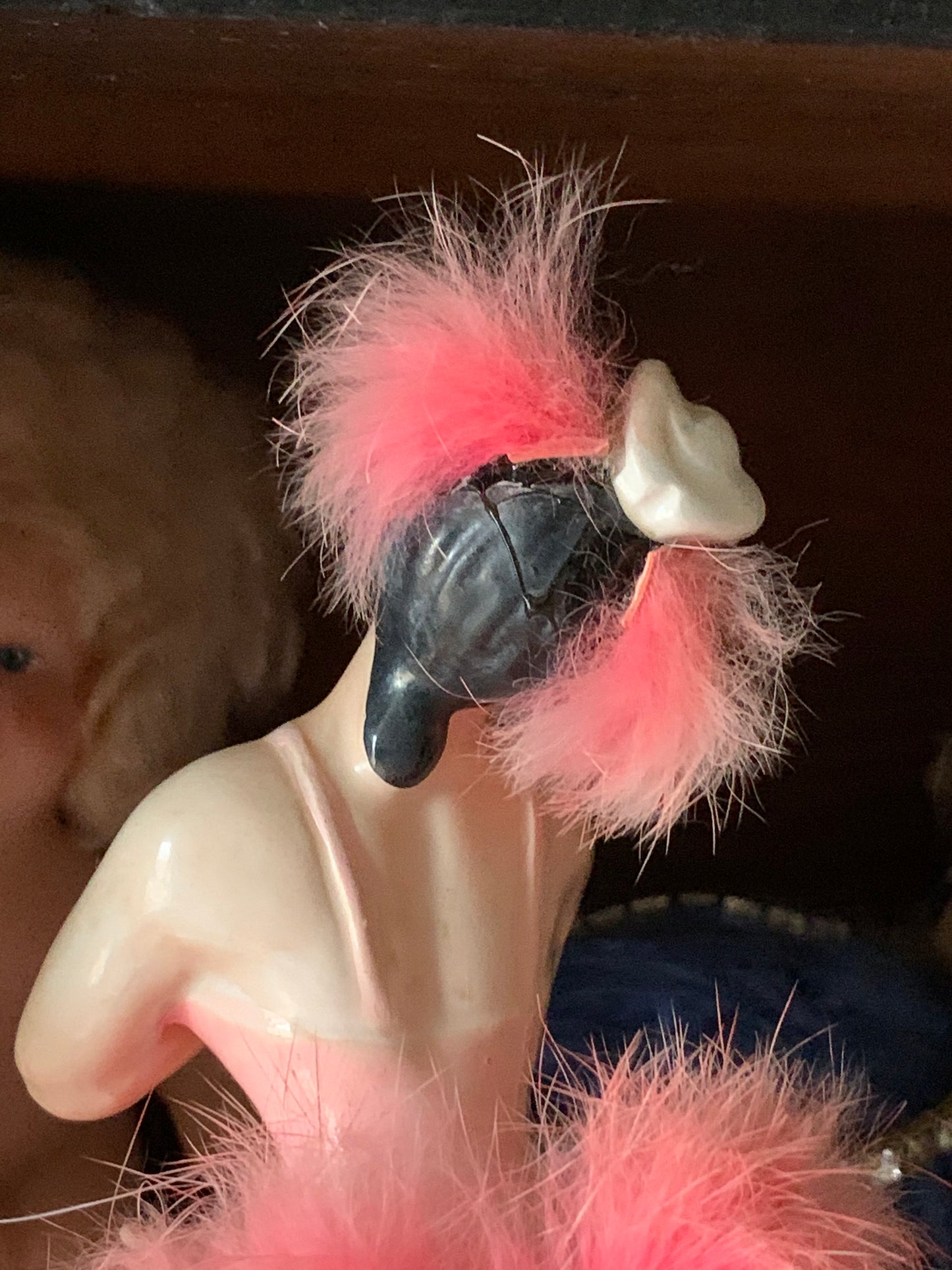 Vintage pink ballerina figurine