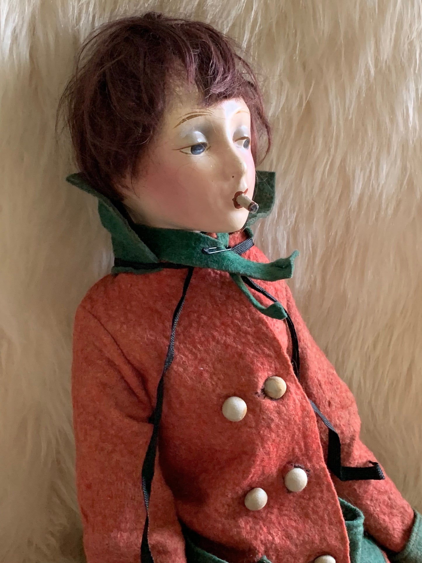 Vintage Cubeb smoker boudoir doll
