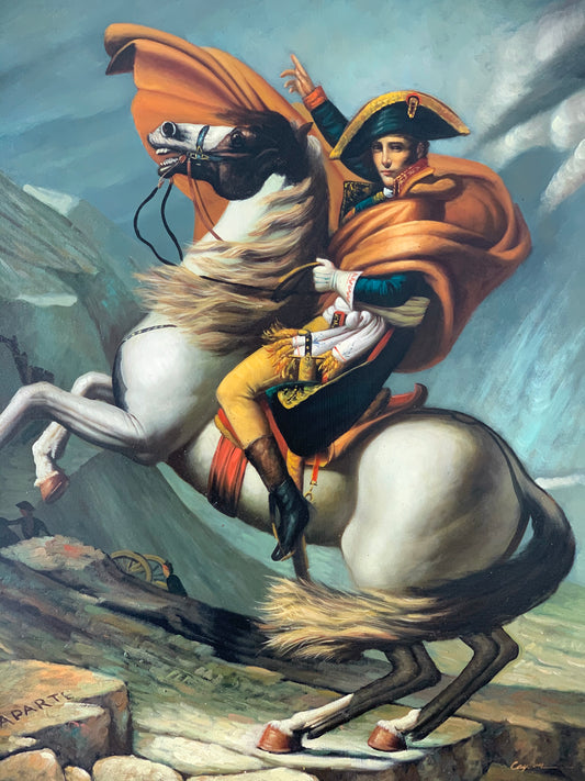 Vintage large original Napoleon reproduction painting
