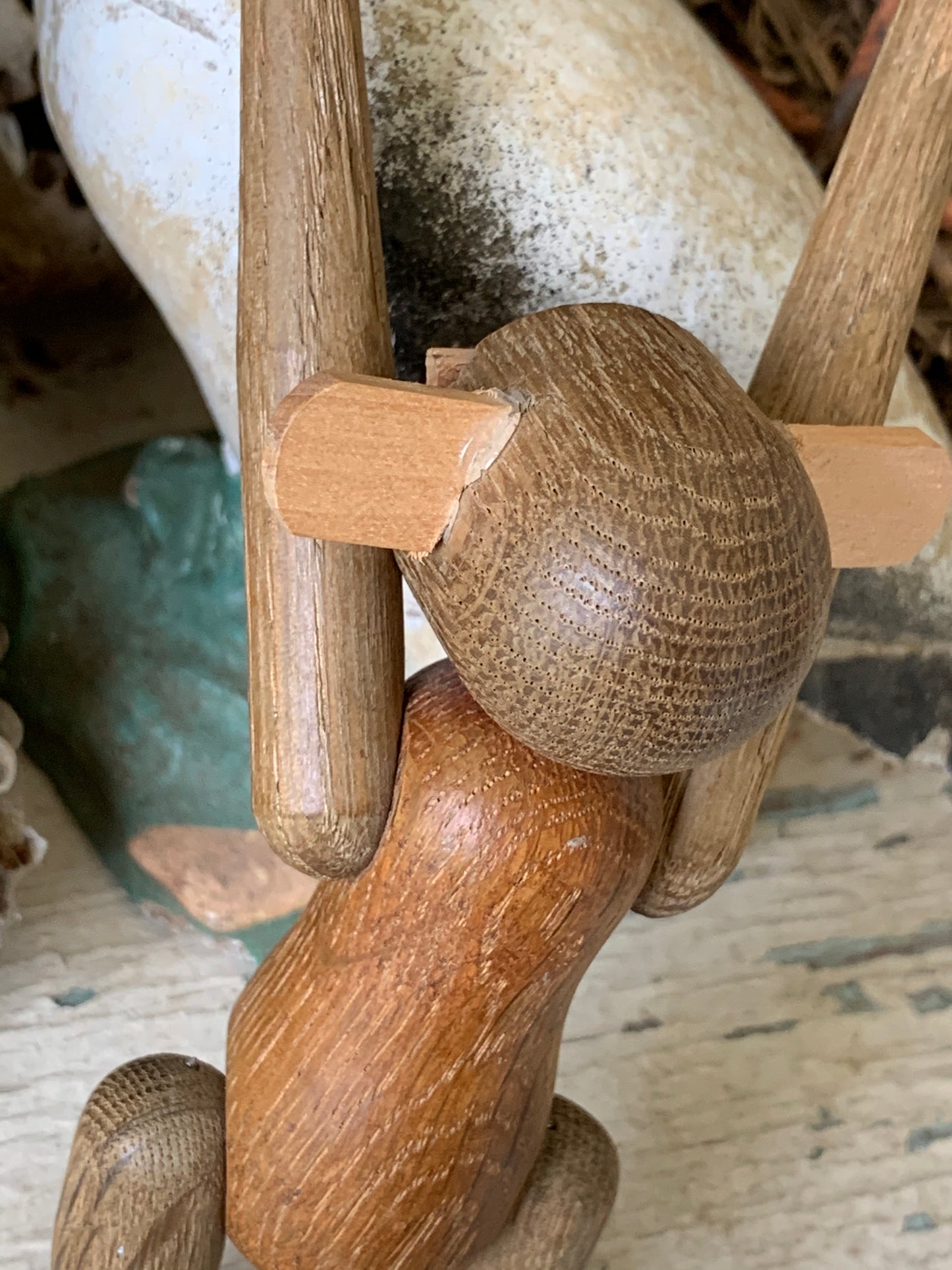 Vintage retro wood monkey
