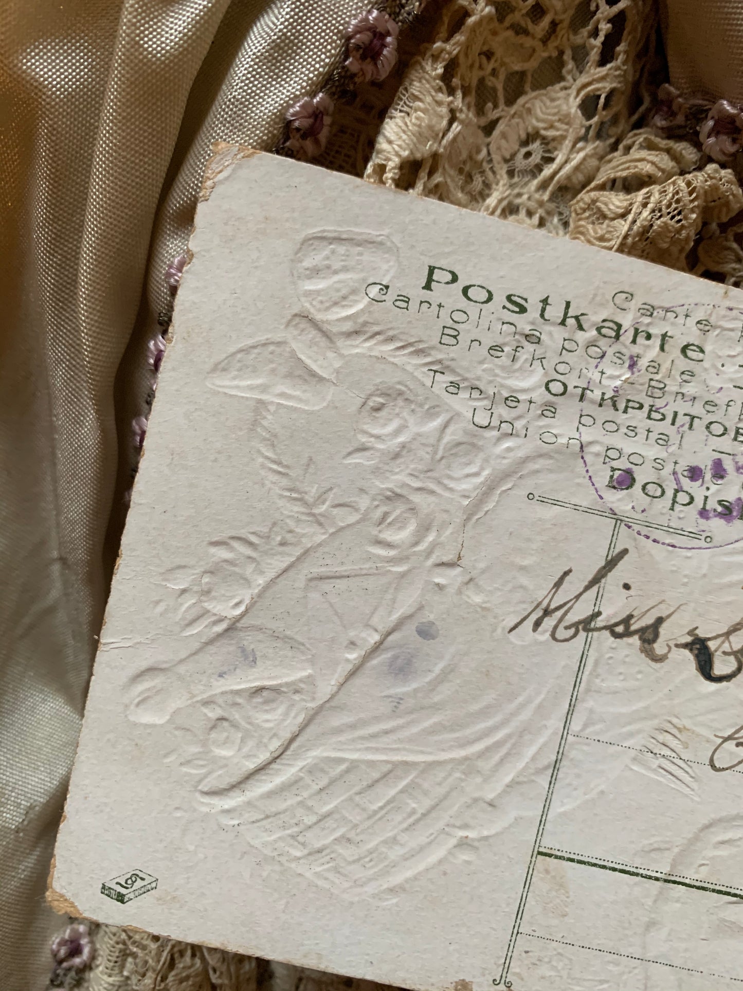 Antique Happy New Year postcard