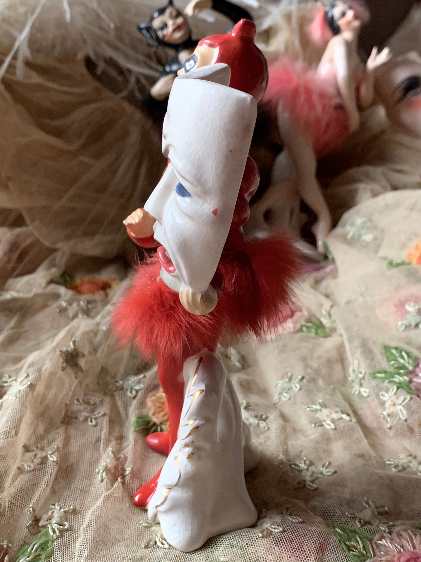 Vintage devil ballerina boy with mask