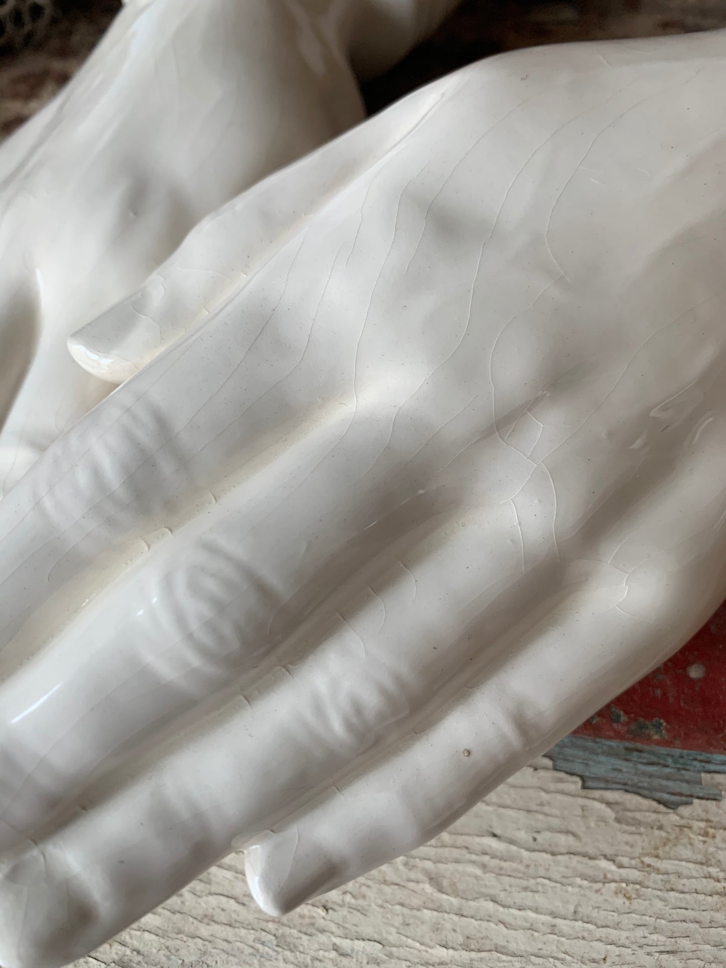 Vintage pair of ceramic hands