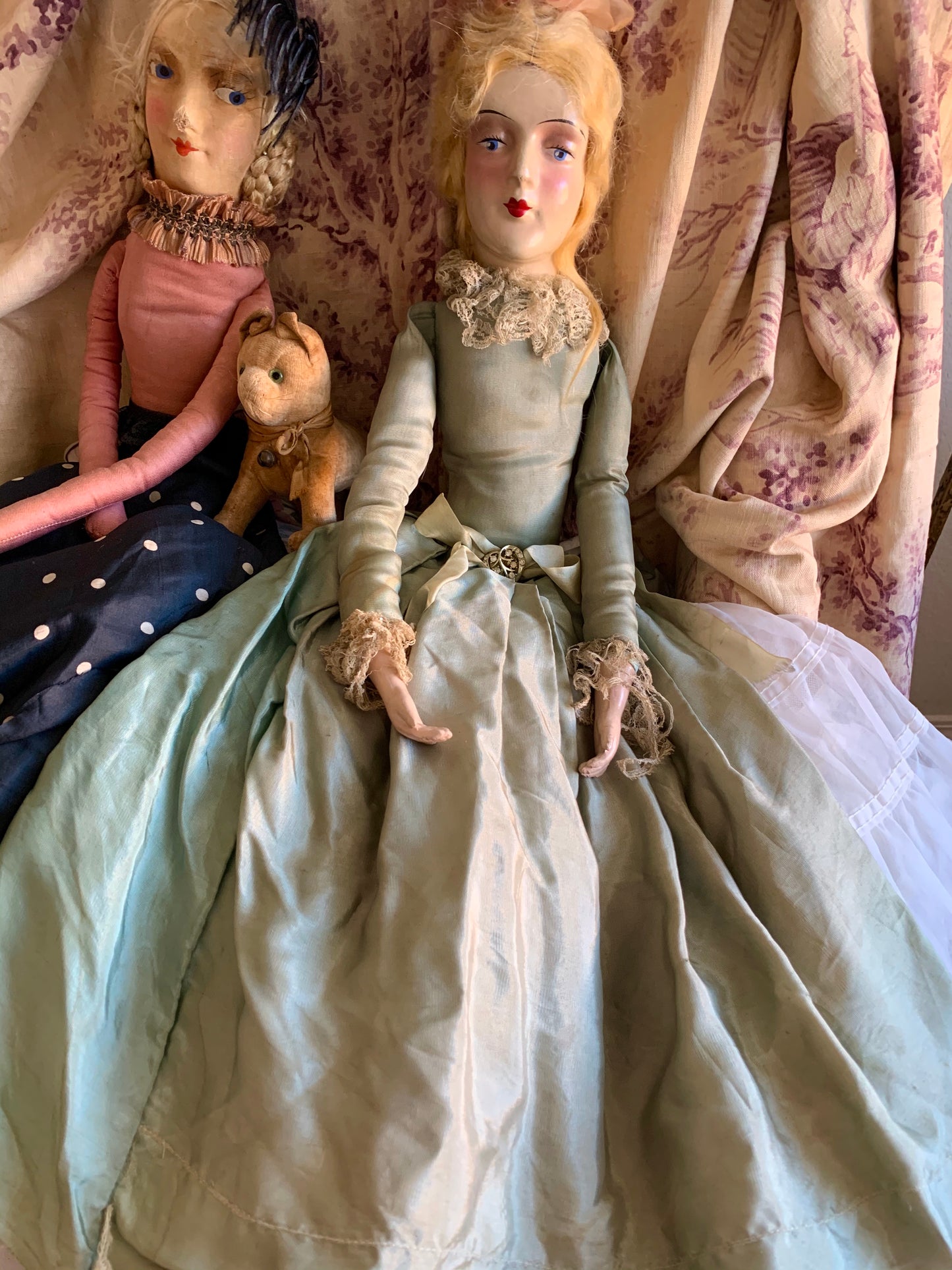 Vintage blond flapper boudoir doll