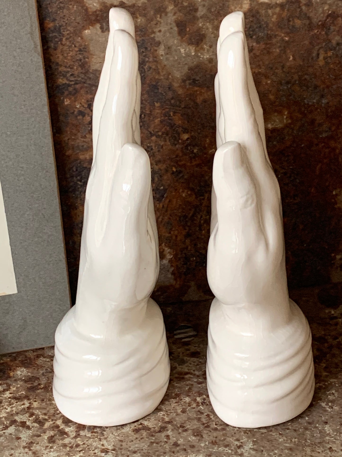 Vintage pair of ceramic hands