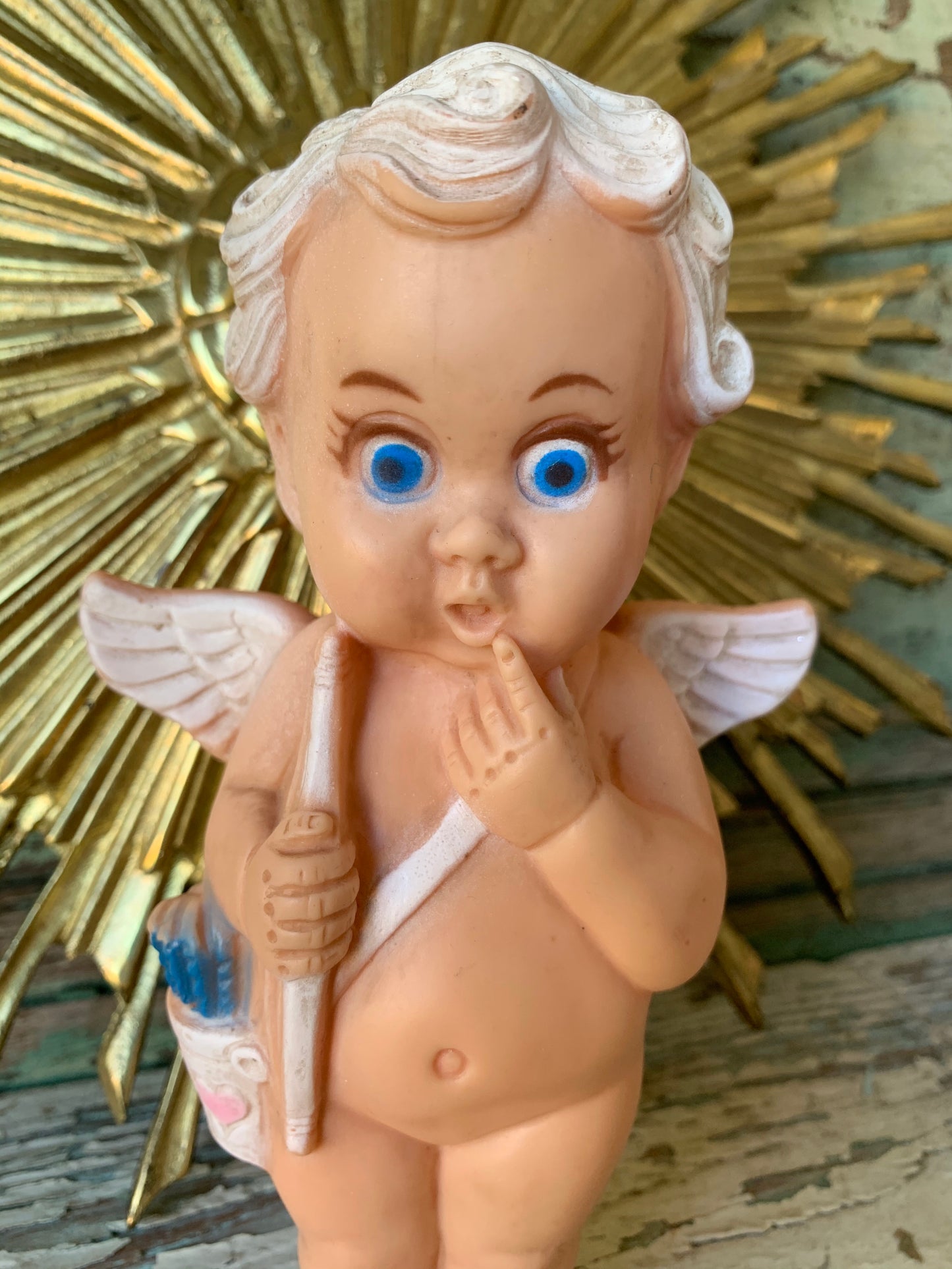 Vintage rubber squeaky toy angel I Love Lucy cupid doll