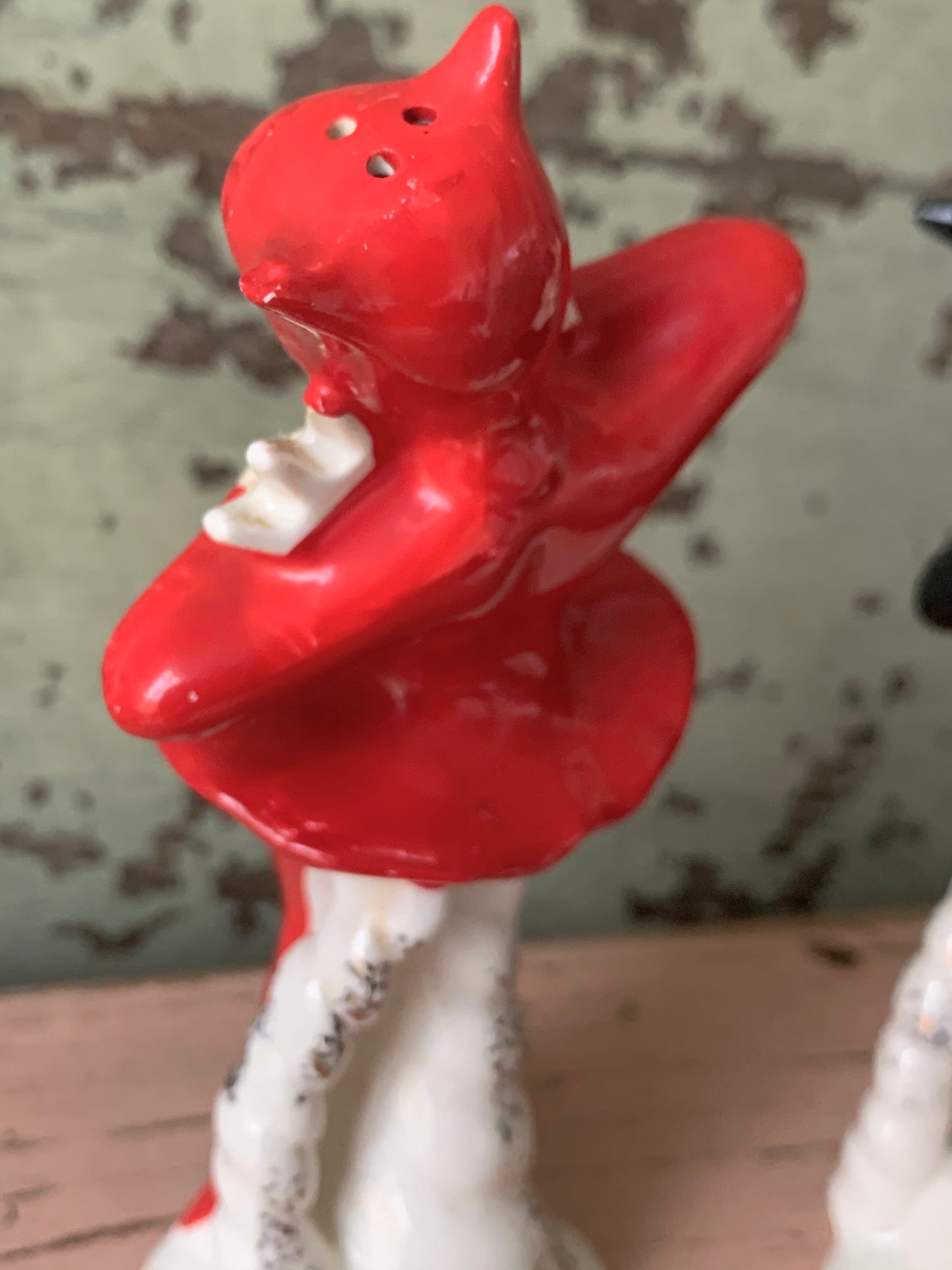 Vintage pair devil ballerina shakers