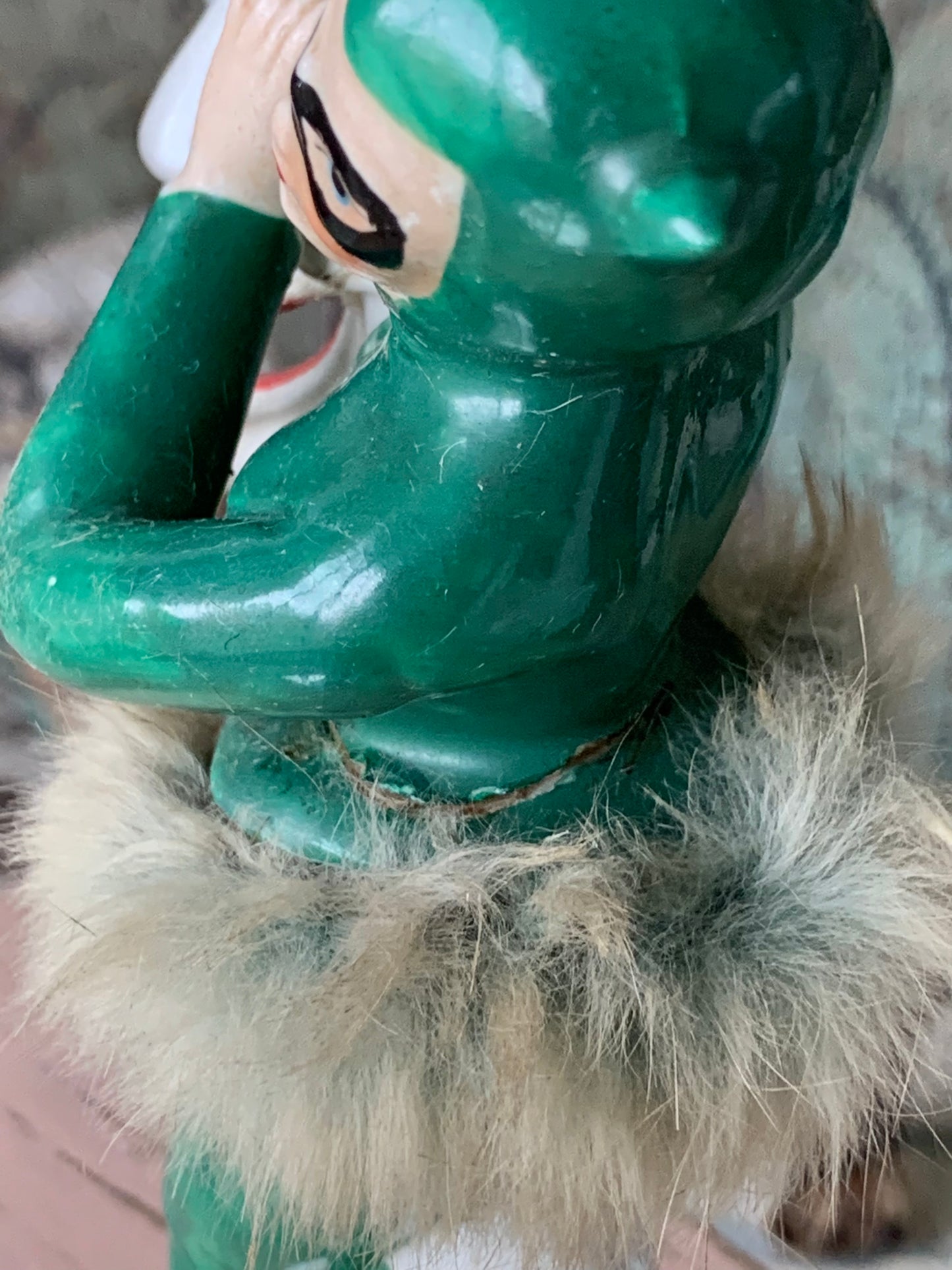 Vintage devil ballerina with mask figurine