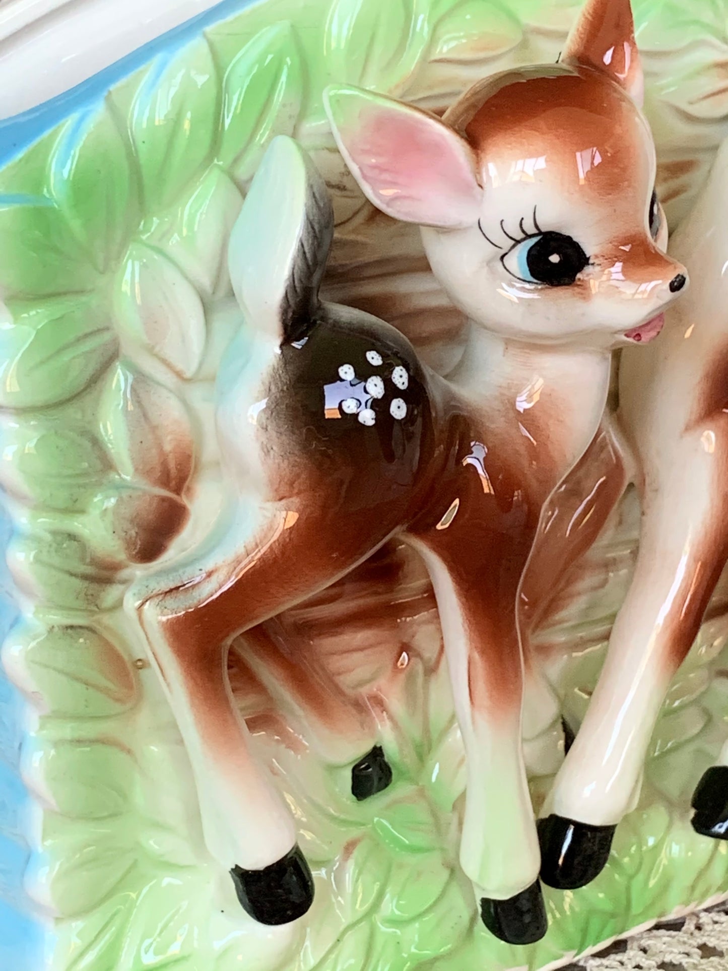 Vintage deer wall pocket planter