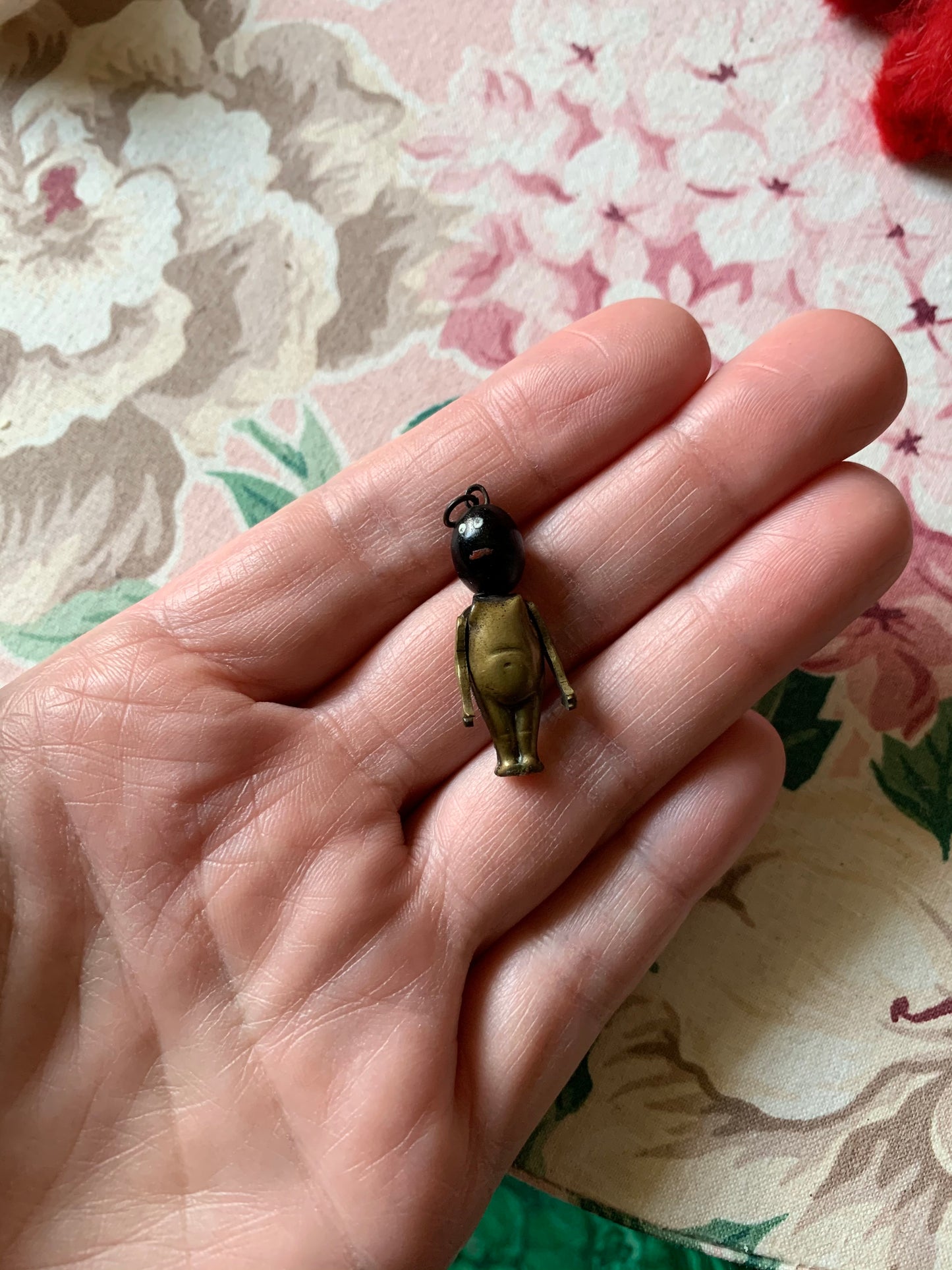 Vintage mini jointed figure charm