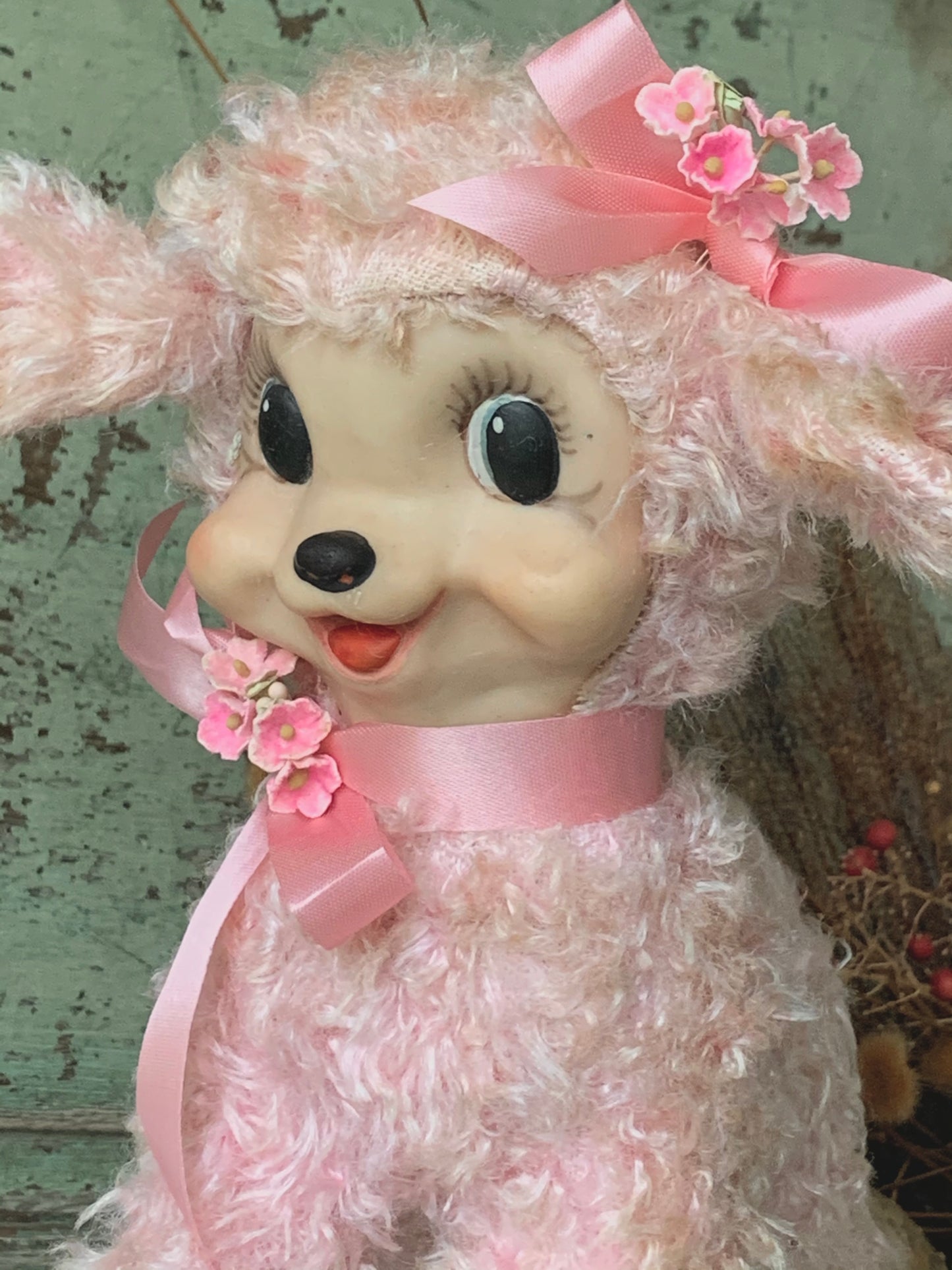 Vintage small Rushton pink lamb