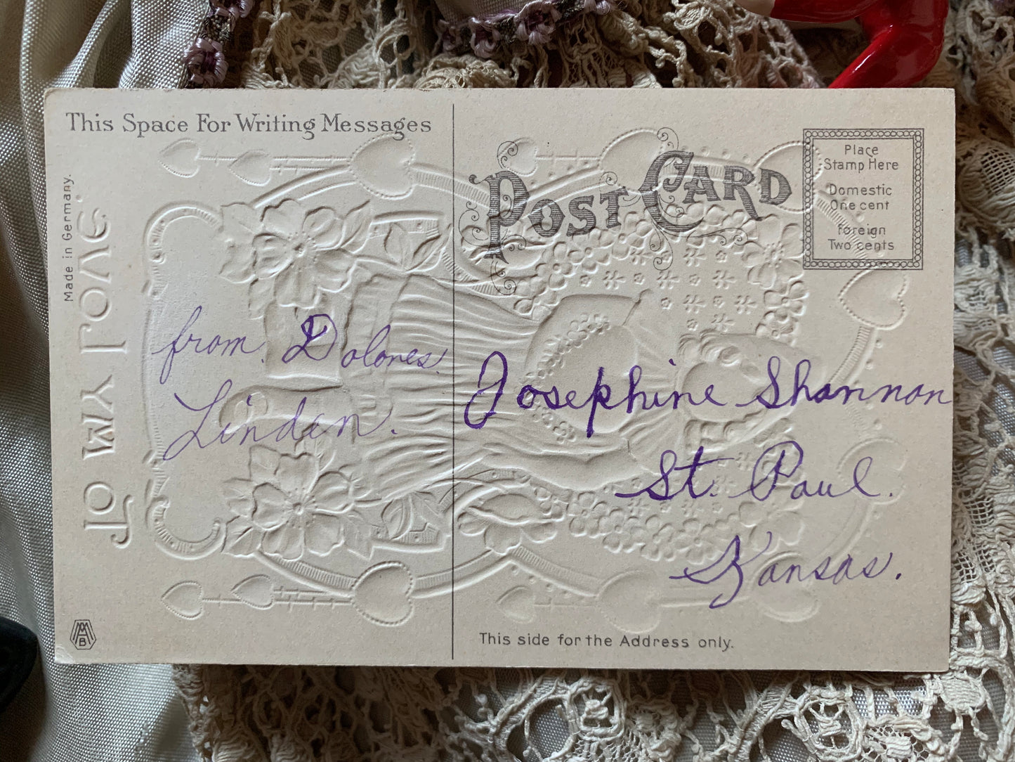 Antique German Valentine postcard