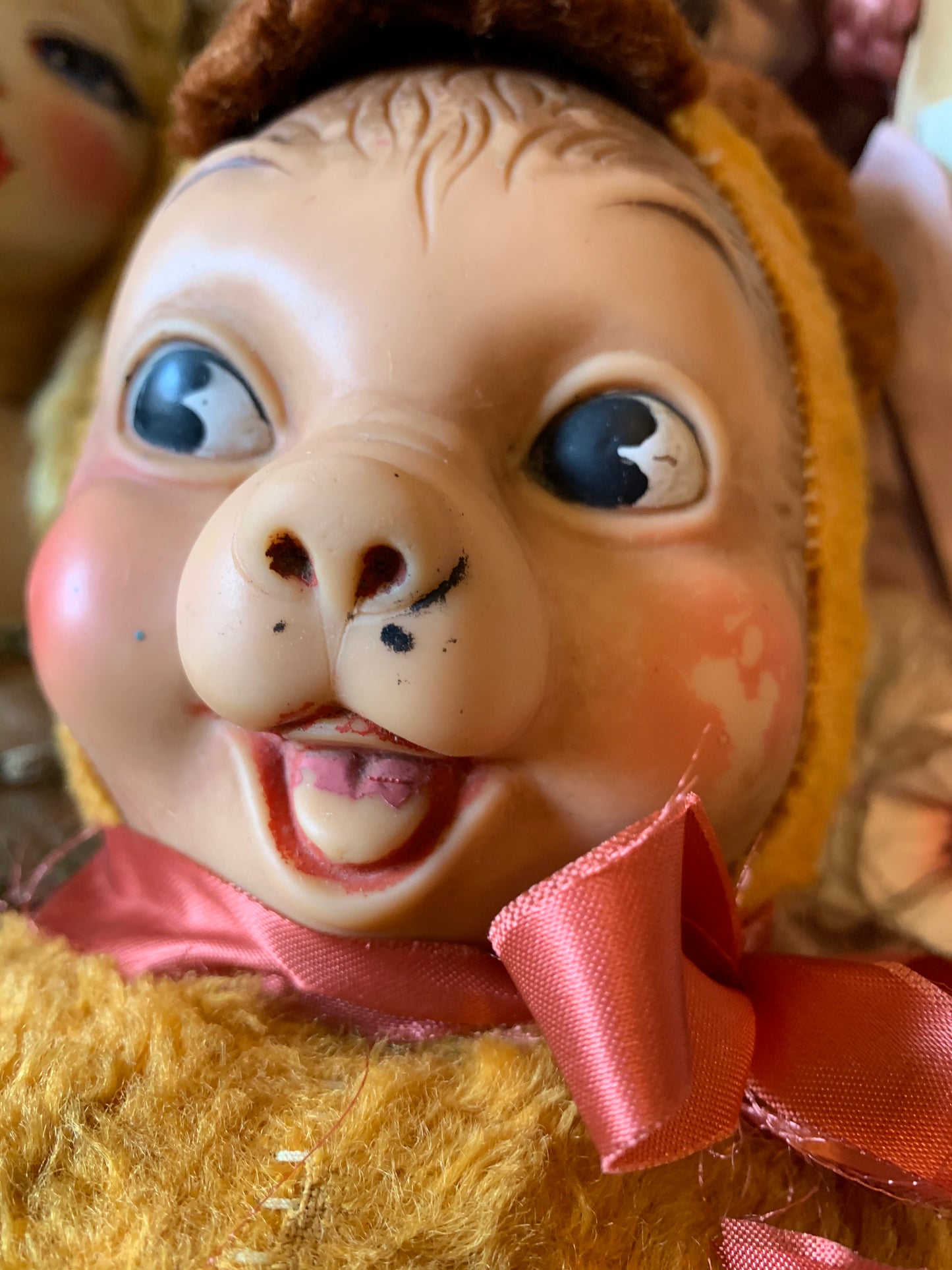Vintage rubber face bear retro stuffed toy teddy