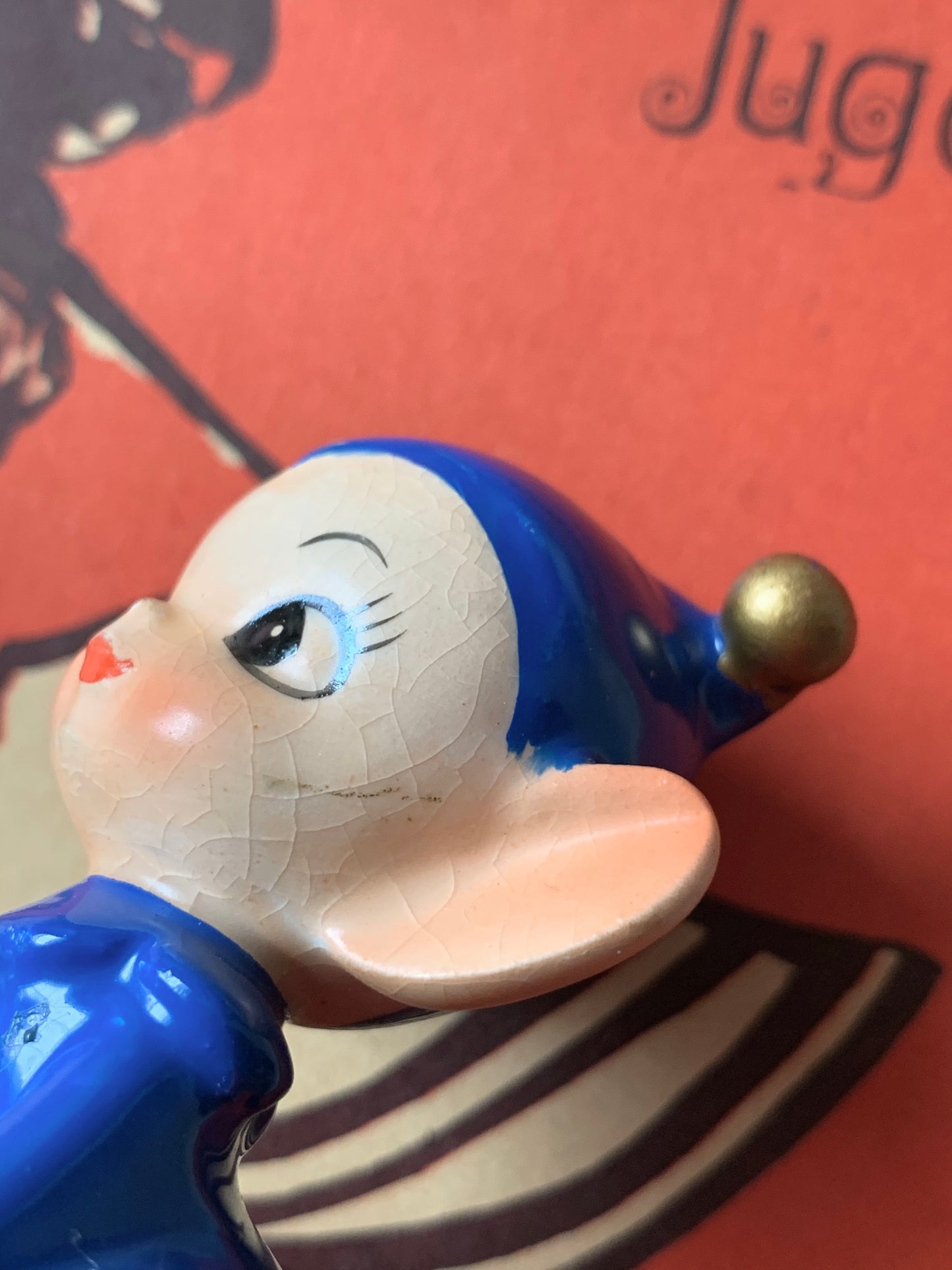 Vintage miniature blue elf figurine