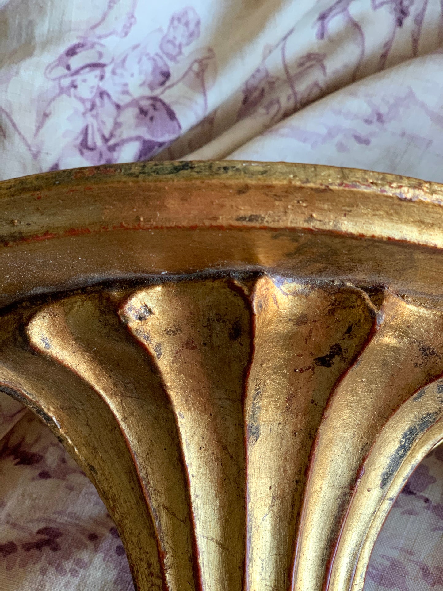 Vintage pair gold Italian sconces