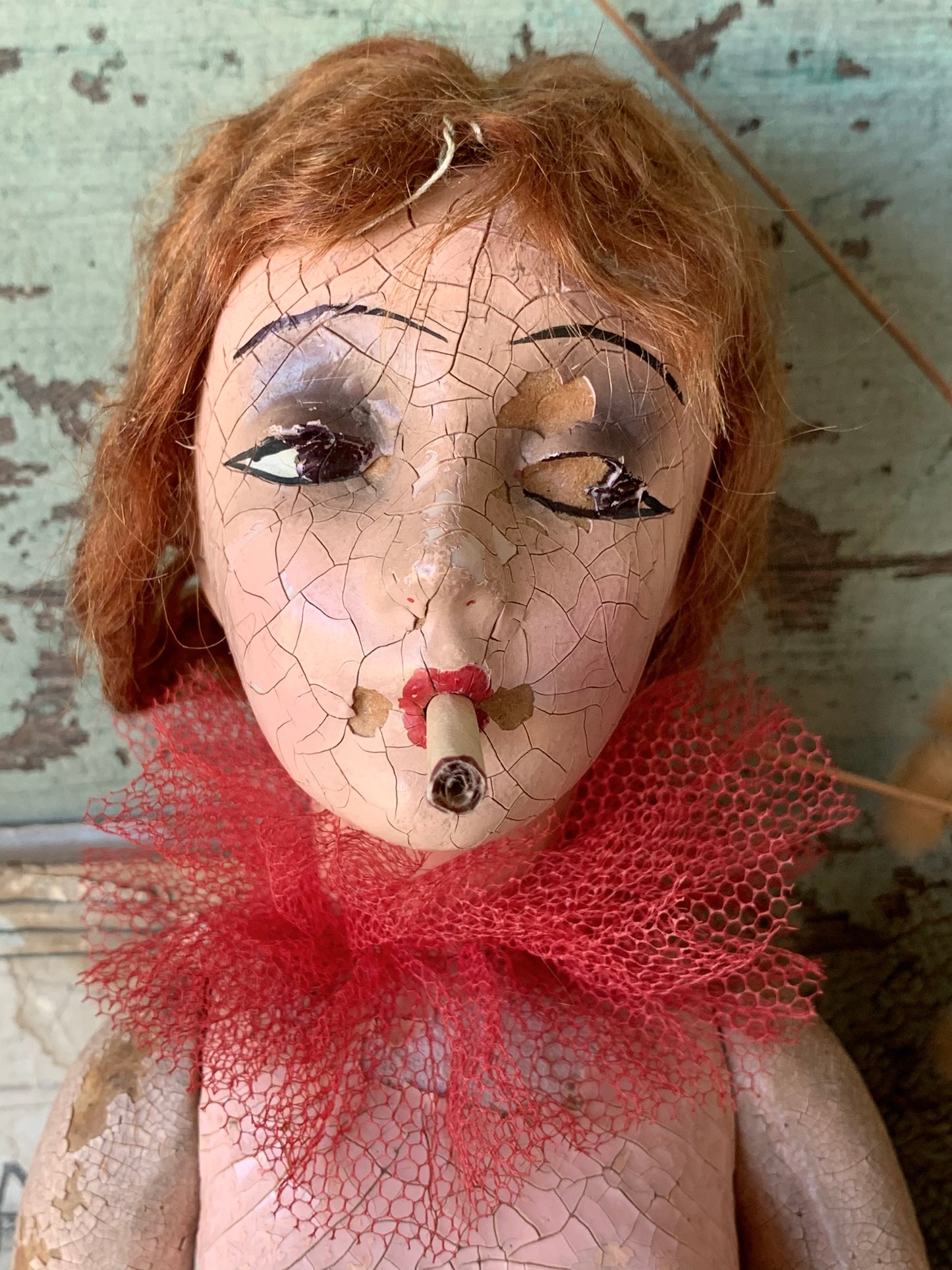 Vintage age worn Cubeb doll as-is