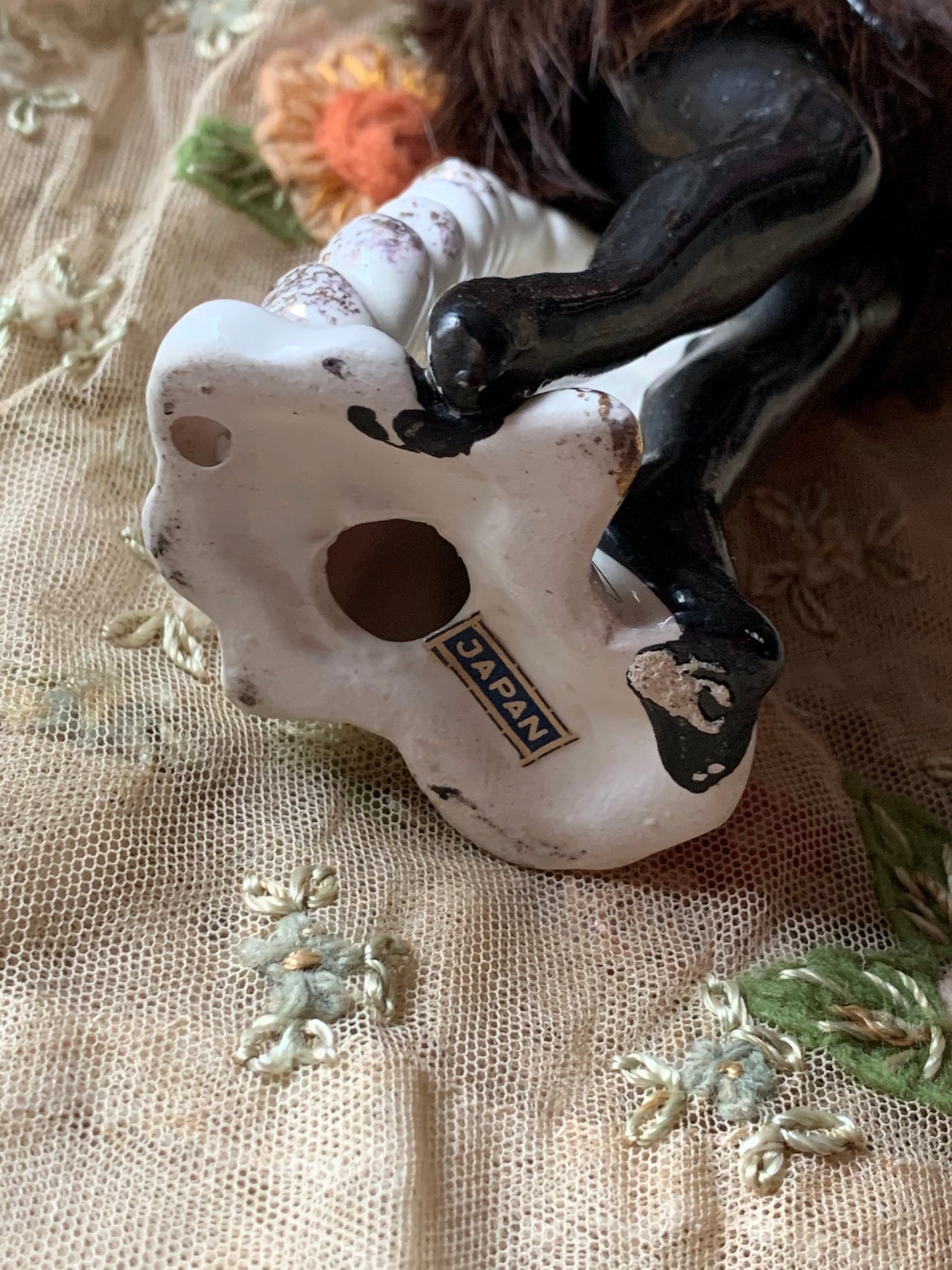 Vintage black devil ballerina figurine