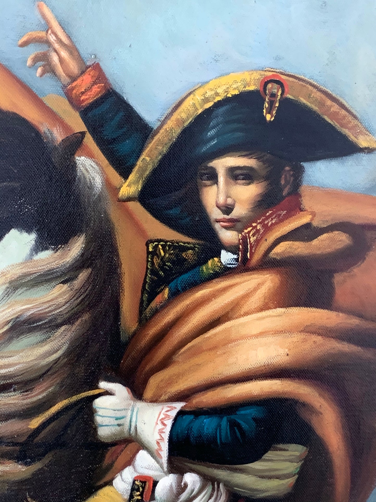 Vintage large original Napoleon reproduction painting