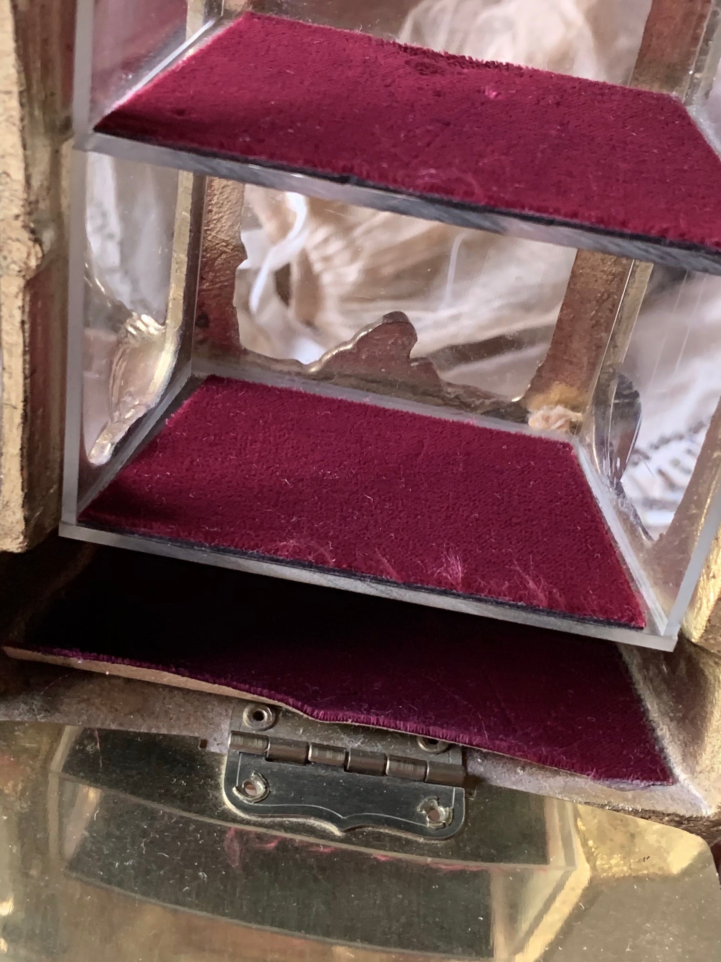 Vintage miniature fancy French style vitrine cabinet