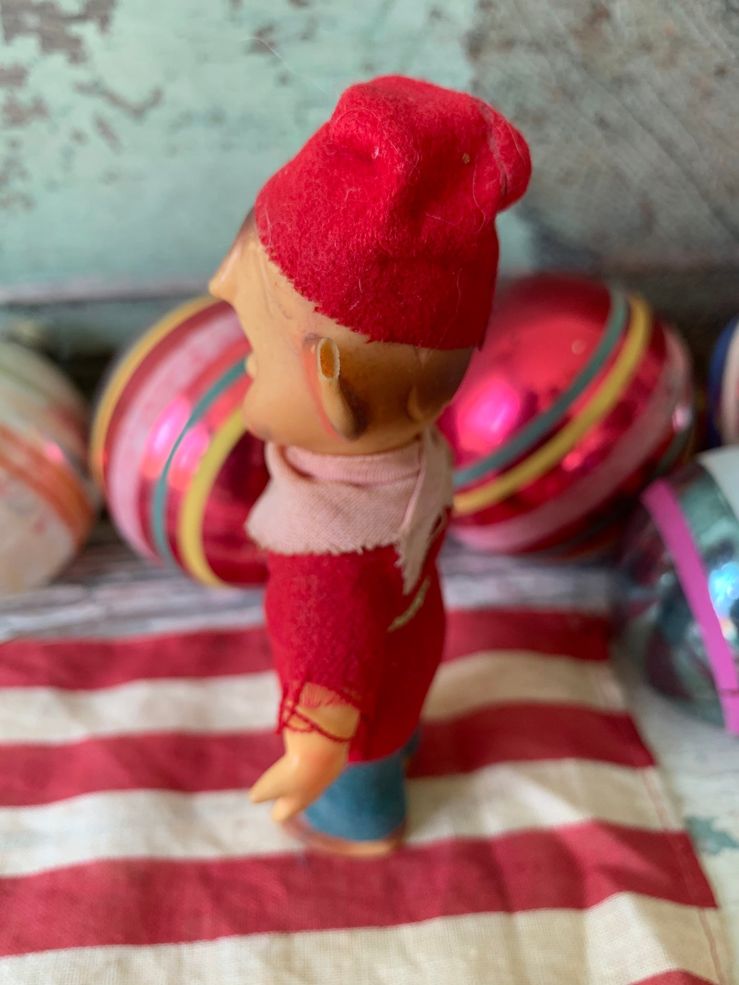 Vintage mini elf figurine Christmas decoration pixie doll