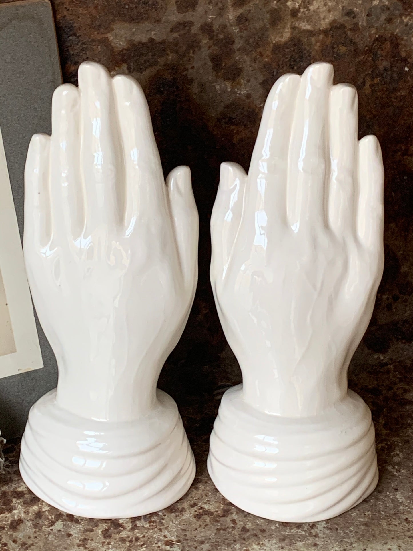 Vintage pair of ceramic hands