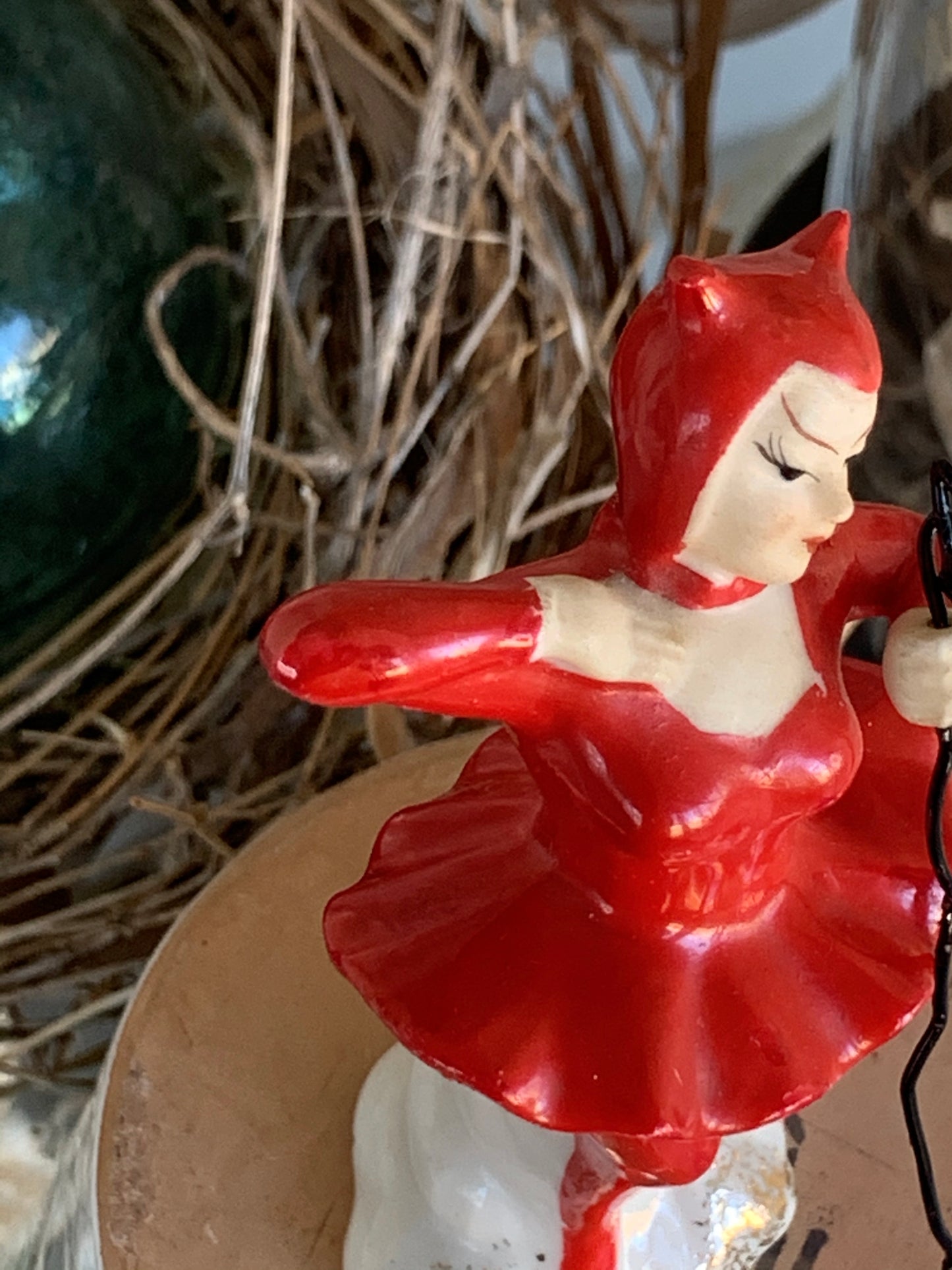 Vintage mini devil ballerina figurine